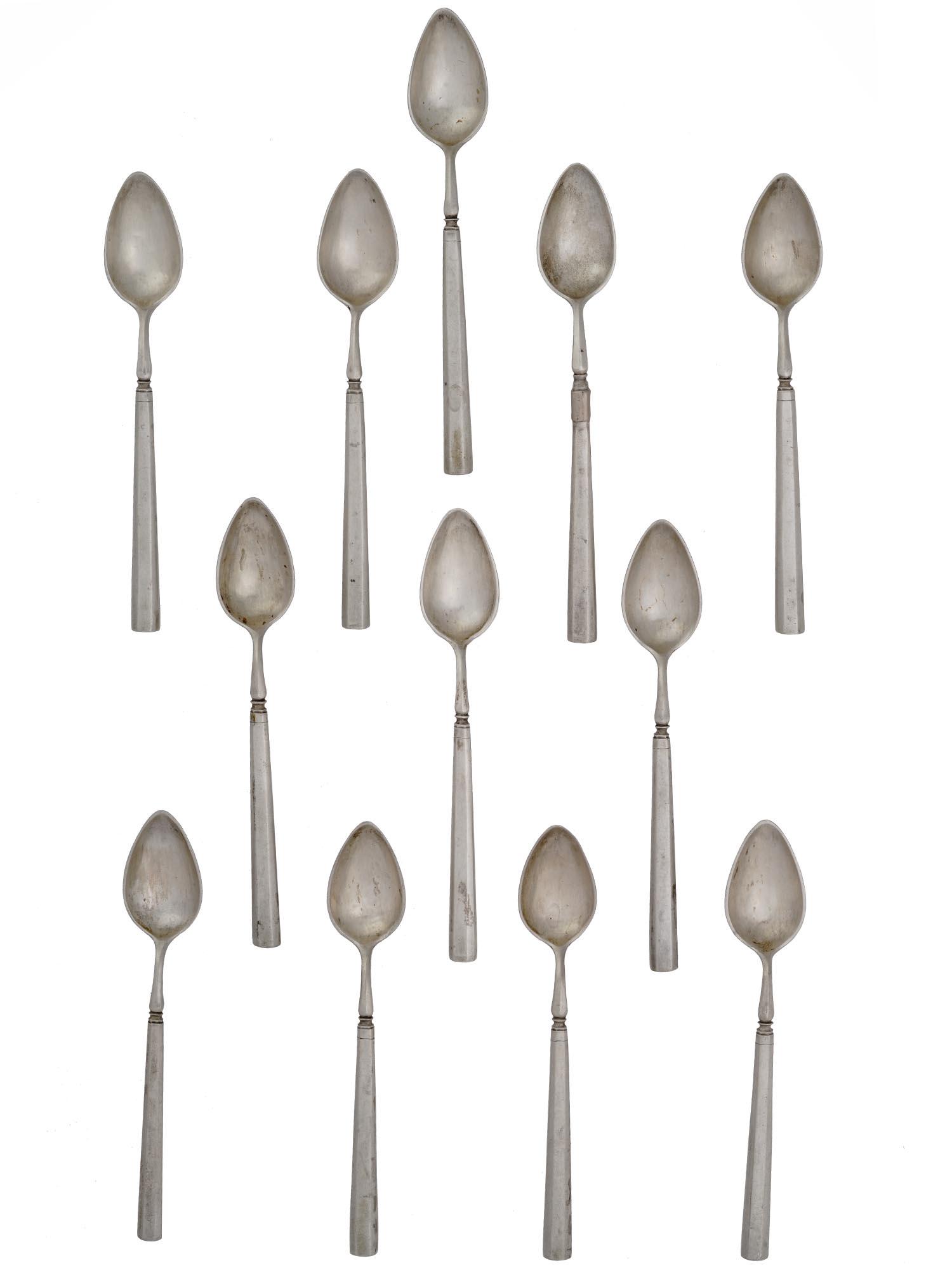 Art Deco Sterling Silver Dessert Spoons Set Auction