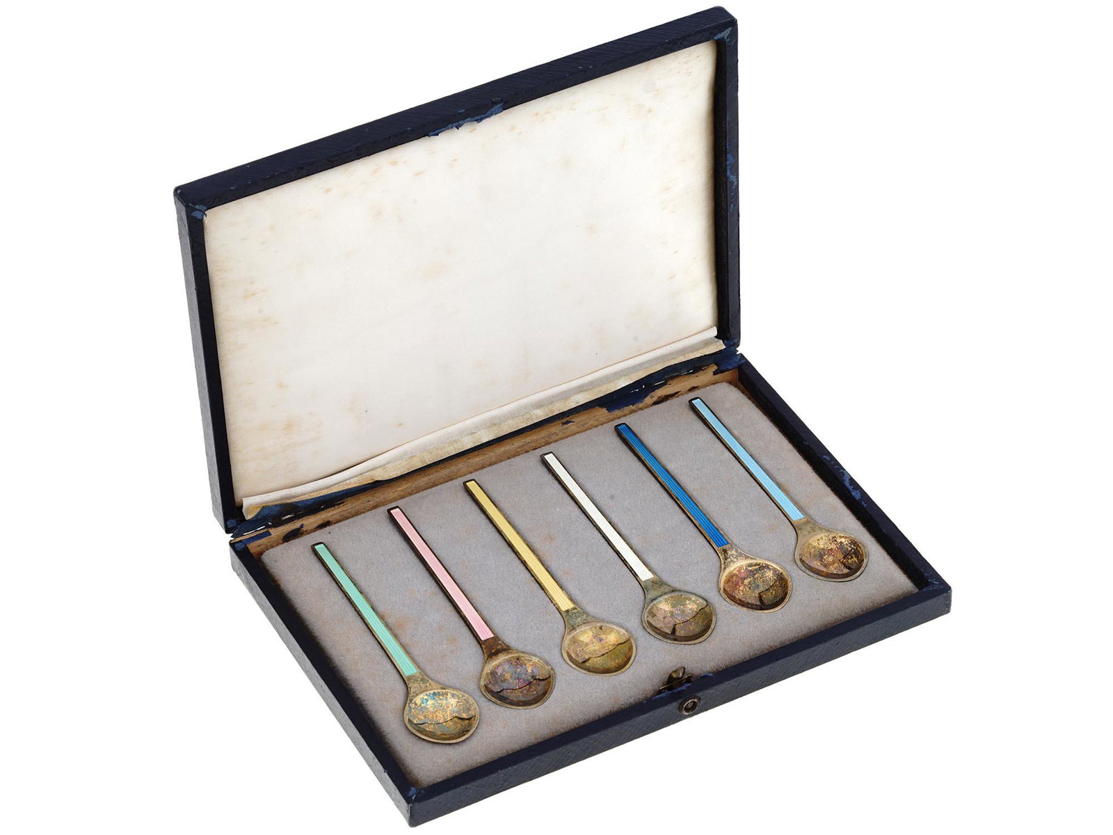 MID CENT EGON LAURIDSEN GILT SILVER ENAMEL SPOONS (1 of 5)