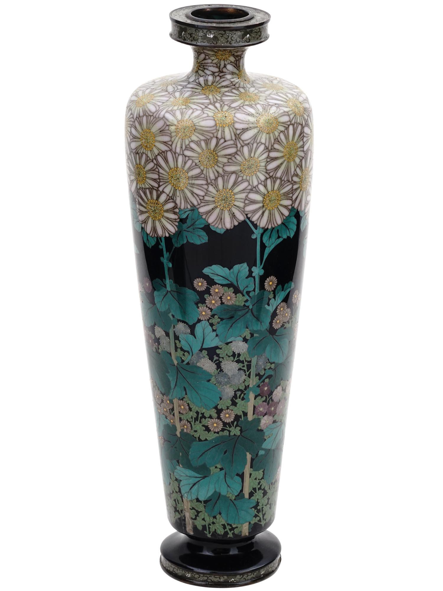 UNUSUAL LARGE JAPAN MEIJI CLOISONNE ENAMEL VASE (1 of 8)