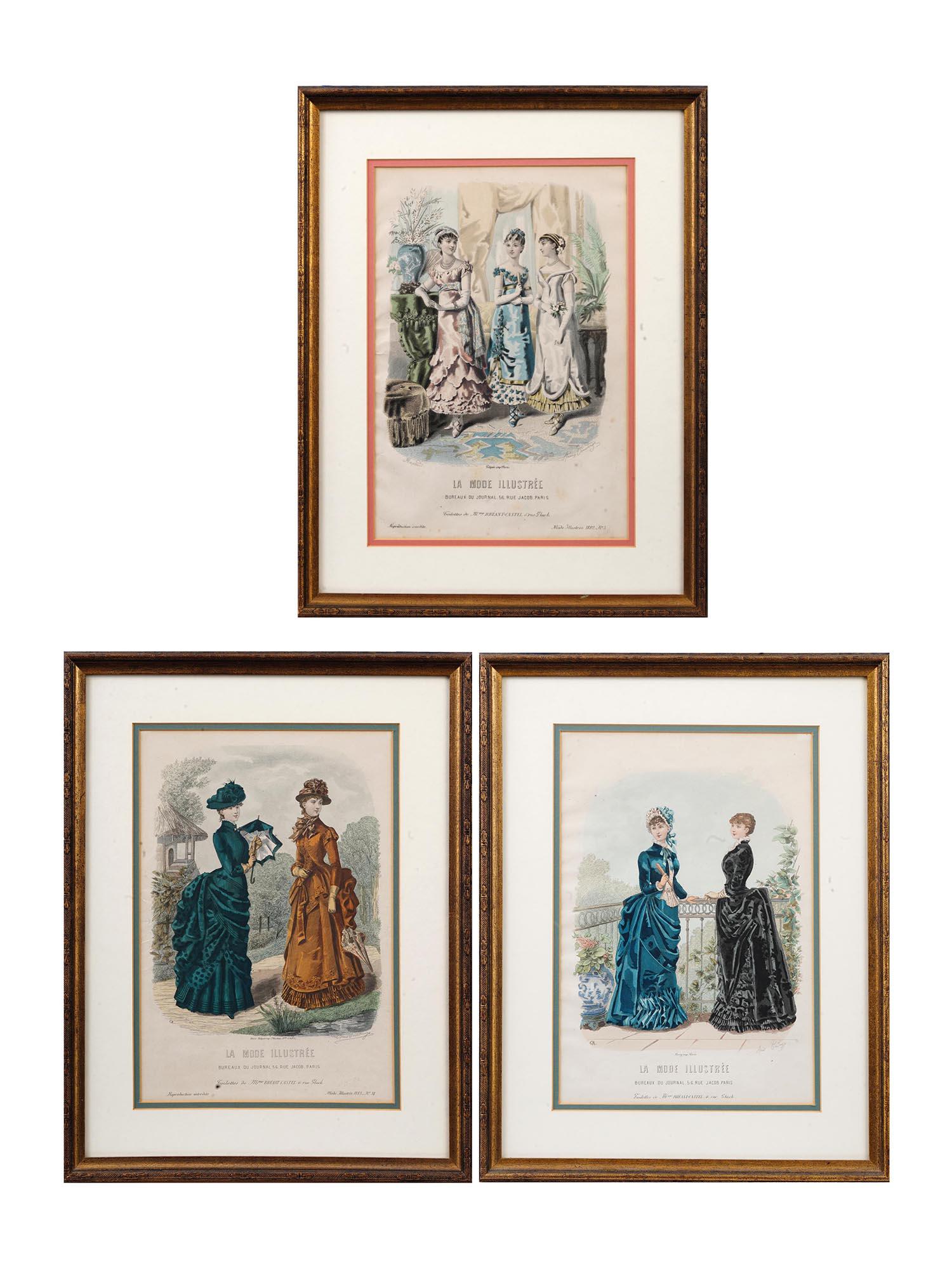 ANTIQUE FRENCH LA MODE ILLUSTREE FASHION PRINTS (1 of 17)