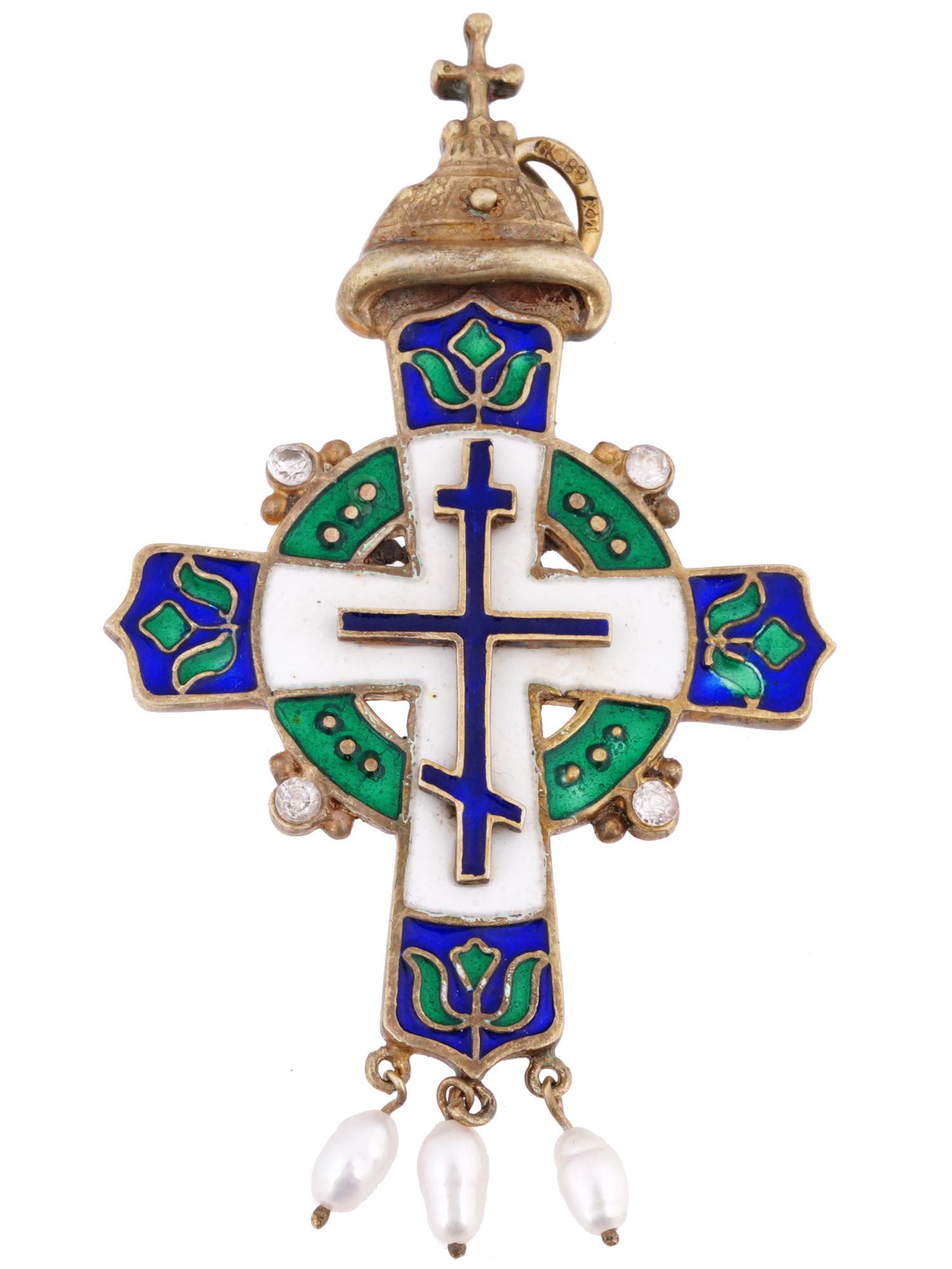 RUSSIAN SILVER ENAMEL ROMANOV TERCENTENARY CROSS (1 of 4)