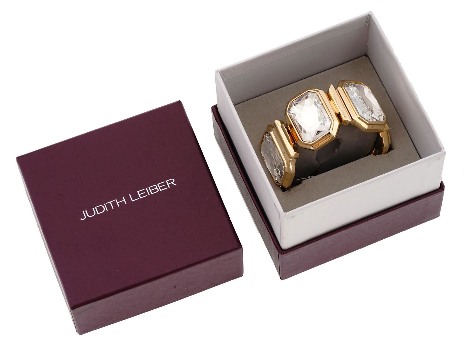 JUDITH LEIBER PAPA GEM GOLD PLATED LINK BRACELET (1 of 6)