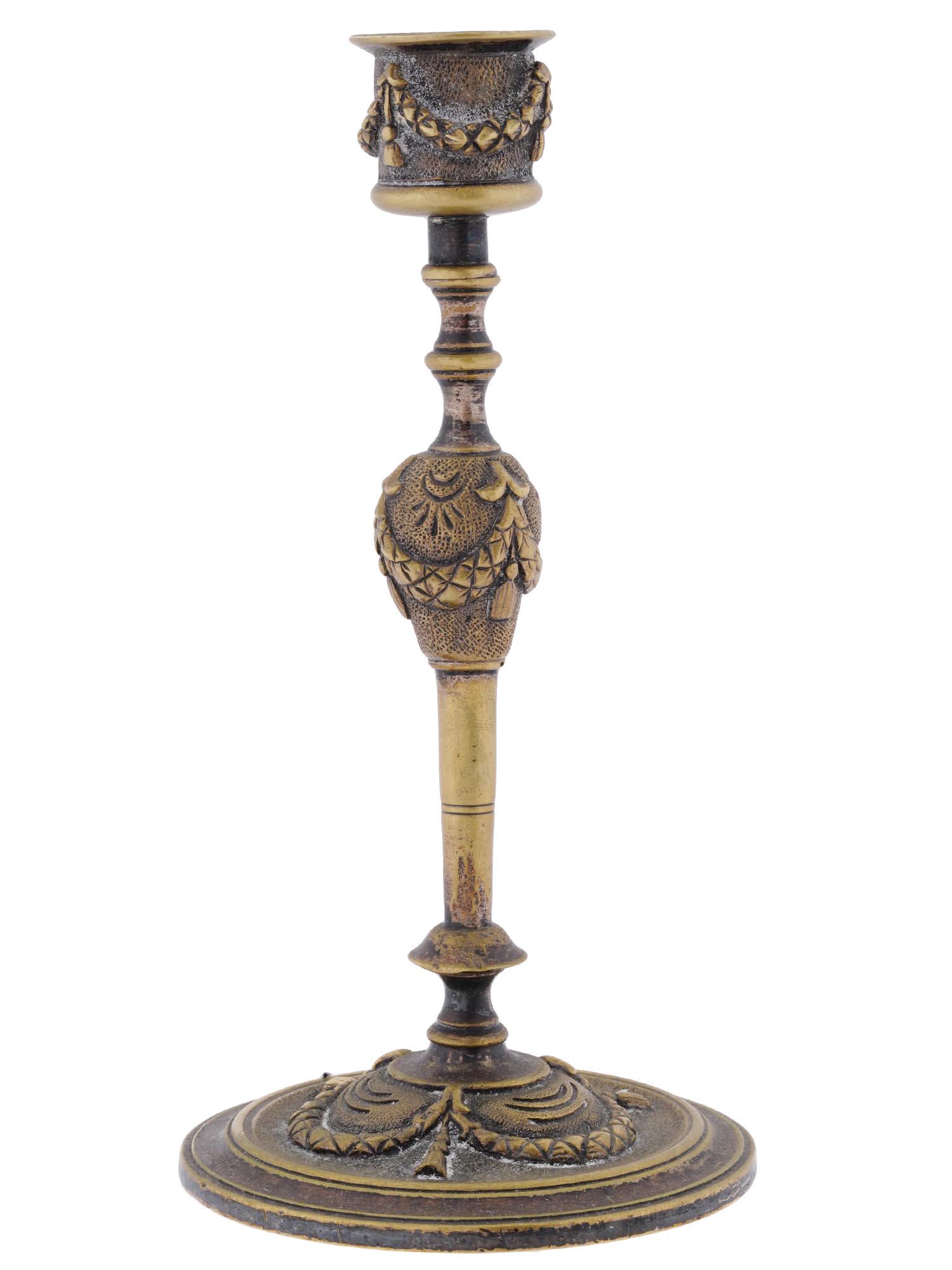 ANTIQUE RUSSIAN EMPIRE HENNINGER BRASS CANDLESTICK (1 of 6)