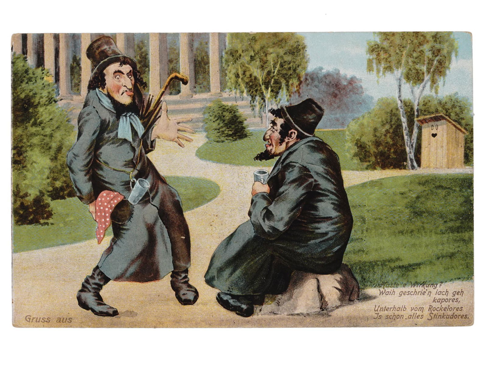 ANTIQUE GERMAN ANTISEMITIC POSTCARD BY OTTMAR ZIEHER (1 of 4)