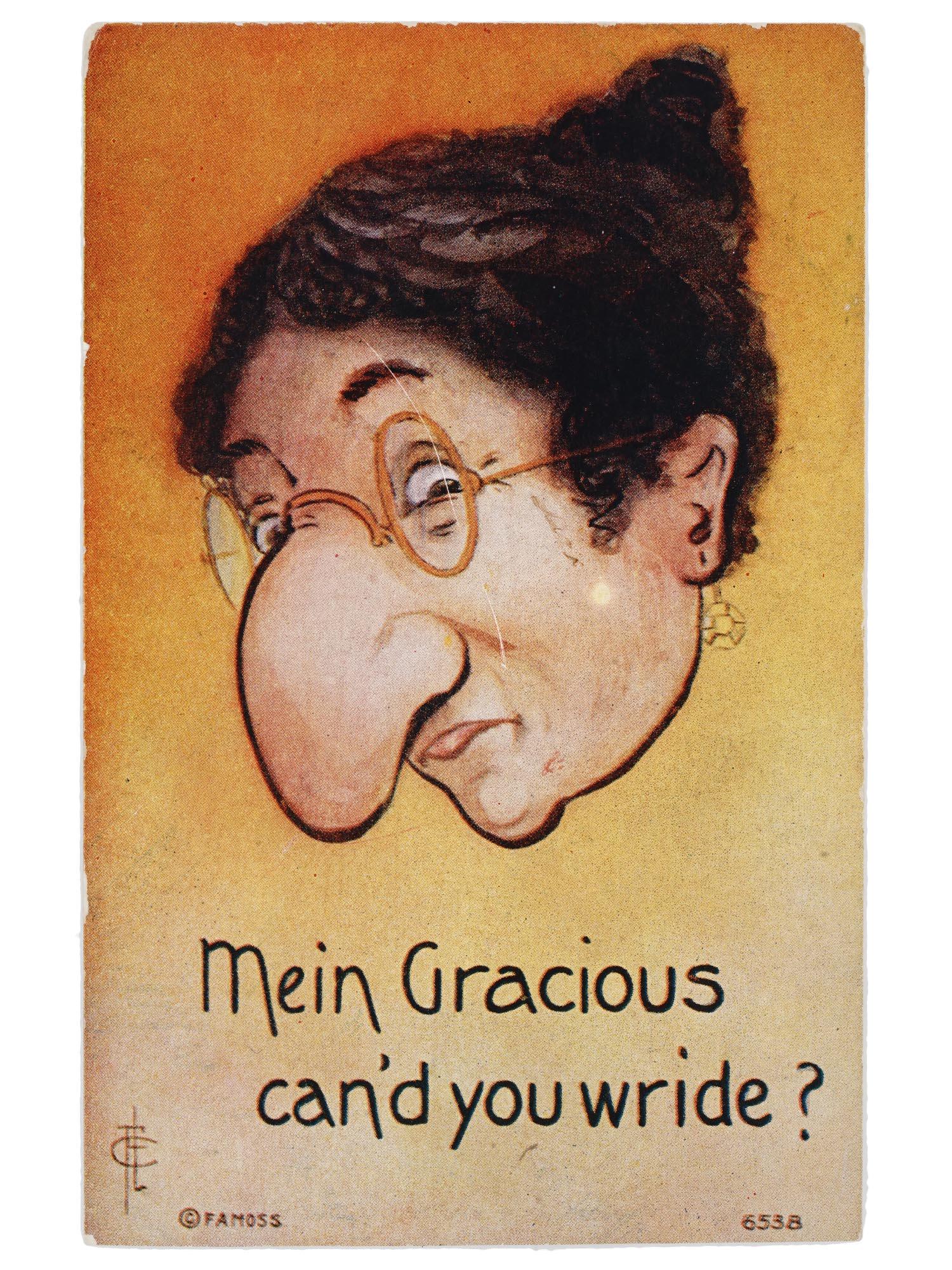 ANTIQUE AMERICAN ANTISEMITIC POSTCARD BY FREDERICK CAVALLY (1 of 4)