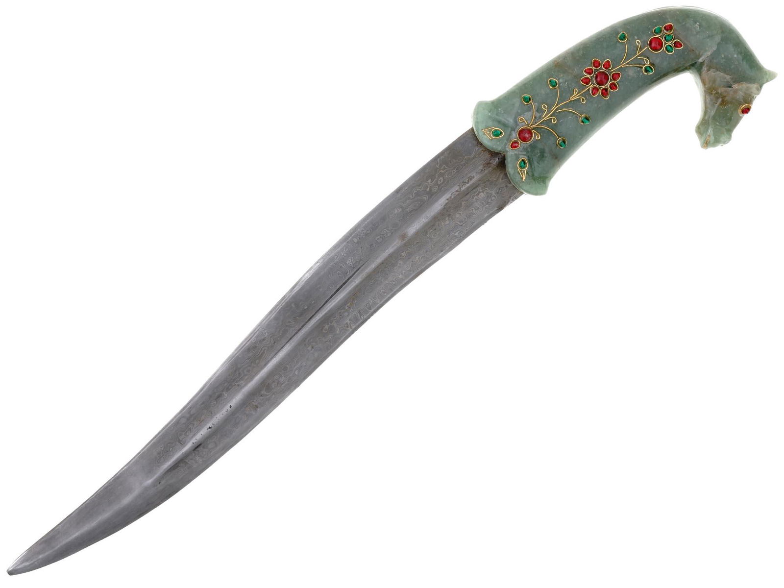 INDO PERSIAN MUGHAL MANNER DAGGER WITH JADE HANDLE (1 of 5)