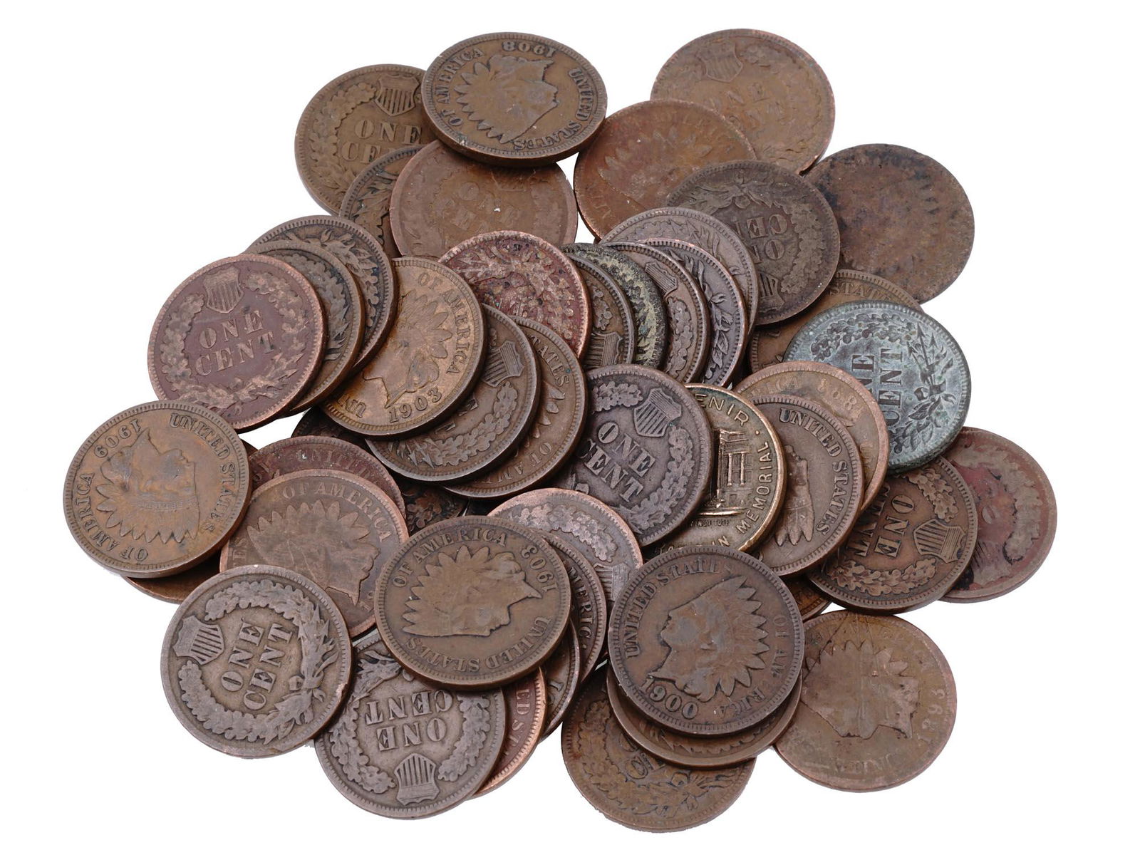 1900S US INDIAN HEAD CENT COINS (1 of 3)