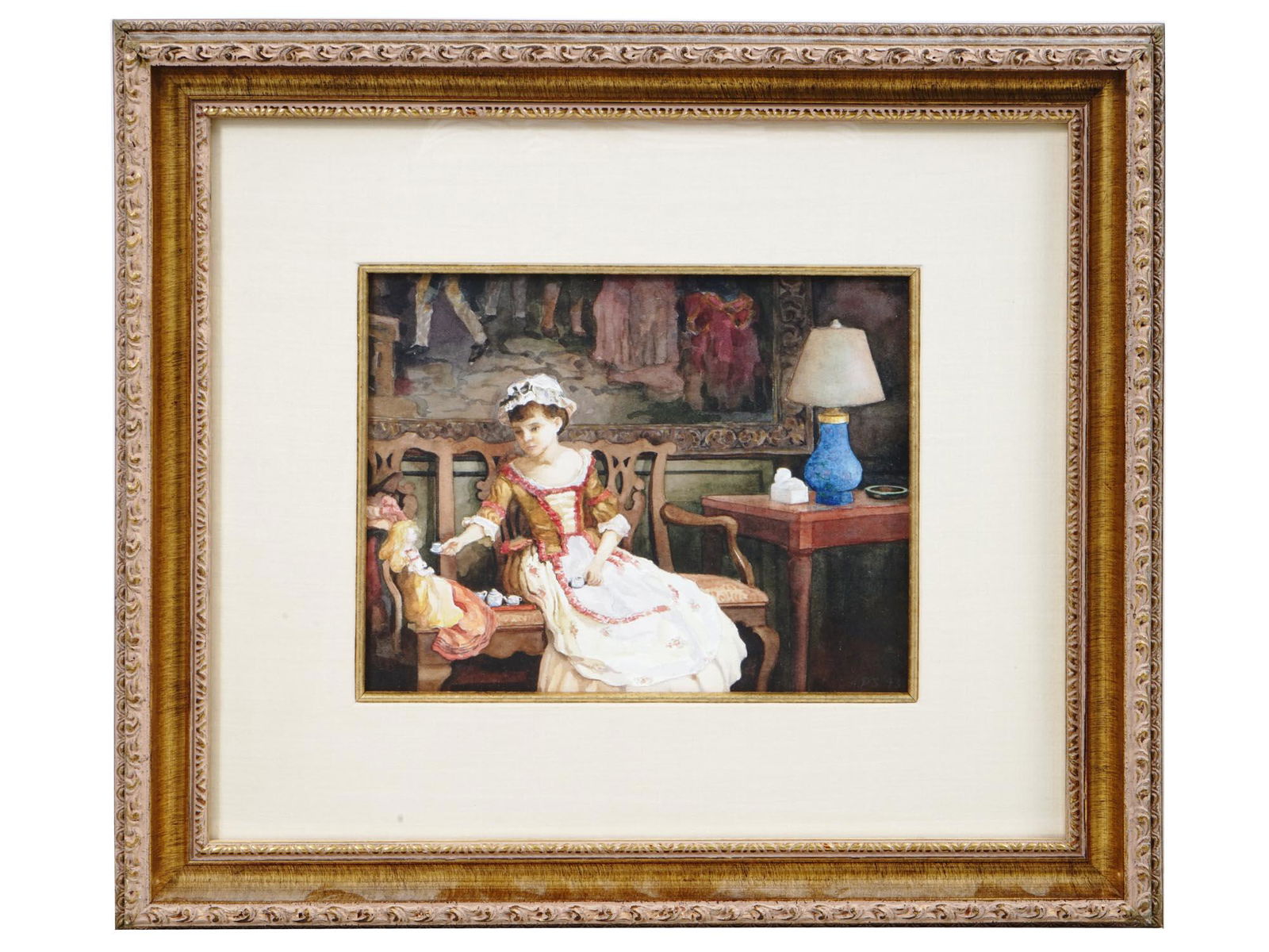 ANTIQUE WATERCOLOR PAINTING AFTER CHARLES GODIN (1 of 4)