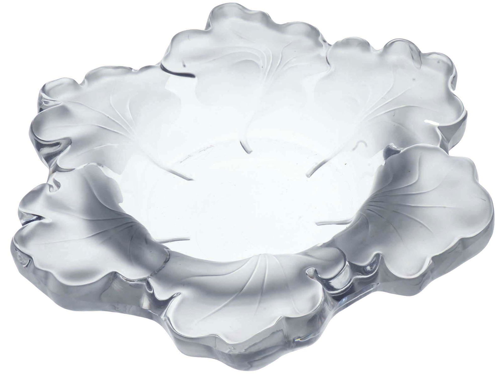 LALIQUE CRYSTAL FROSTED GLASS CENTERPIECE BOWL (1 of 7)