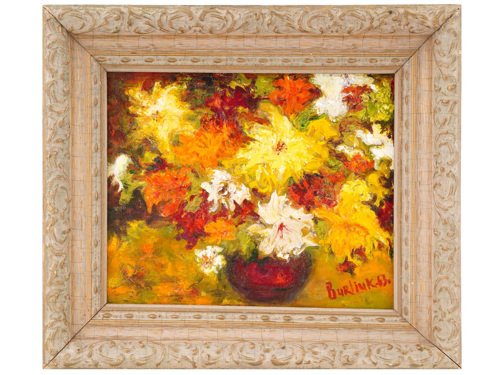 RUSSIAN STILL LIFE PAINTING ATTR DAVID BURLIUK (1 of 5)