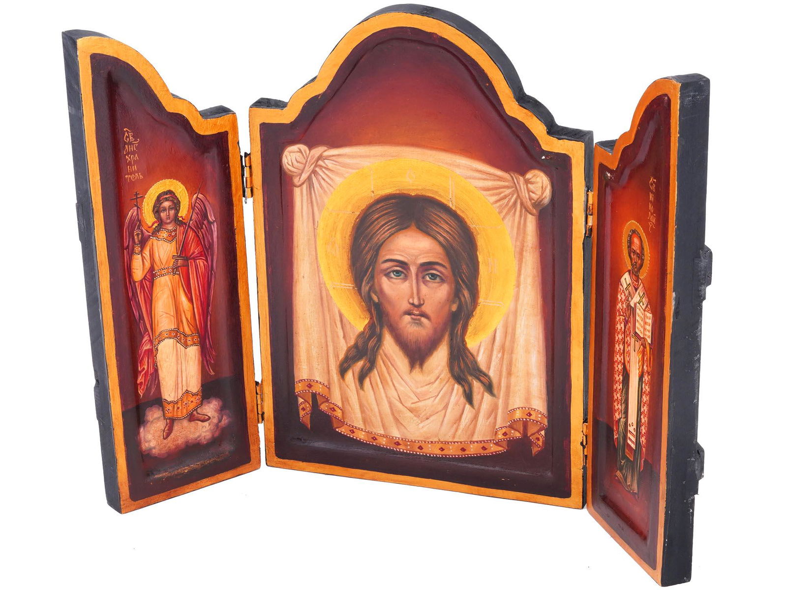 ANTIQUE RUSSIAN ORTHODOX EDESSA ICON TRIPTYCH (1 of 10)