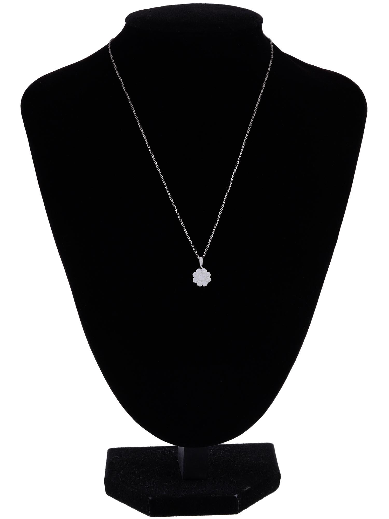 TIFFANY 18K WHITE GOLD DIAMOND PENDANT WITH HALO (1 of 7)