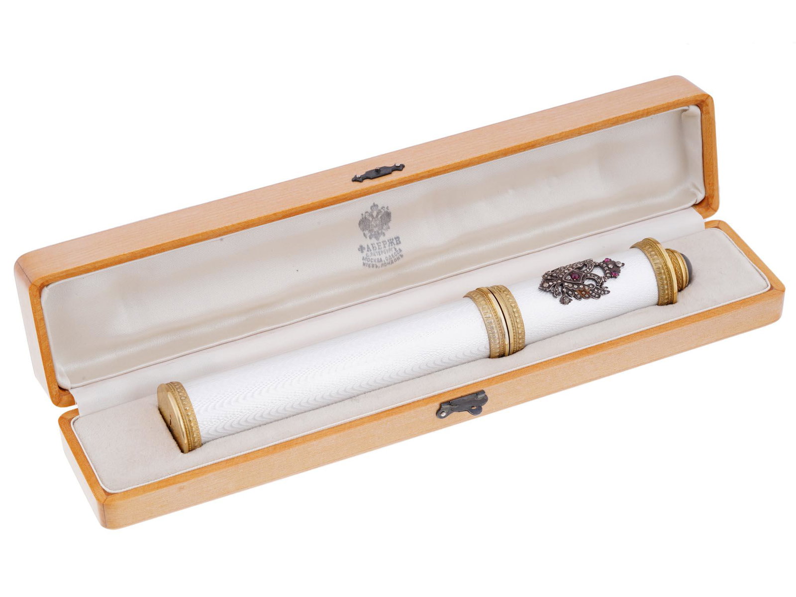 RUSSIAN 88 GILT SILVER DIAMOND RUBY CIGAR CASE (1 of 10)
