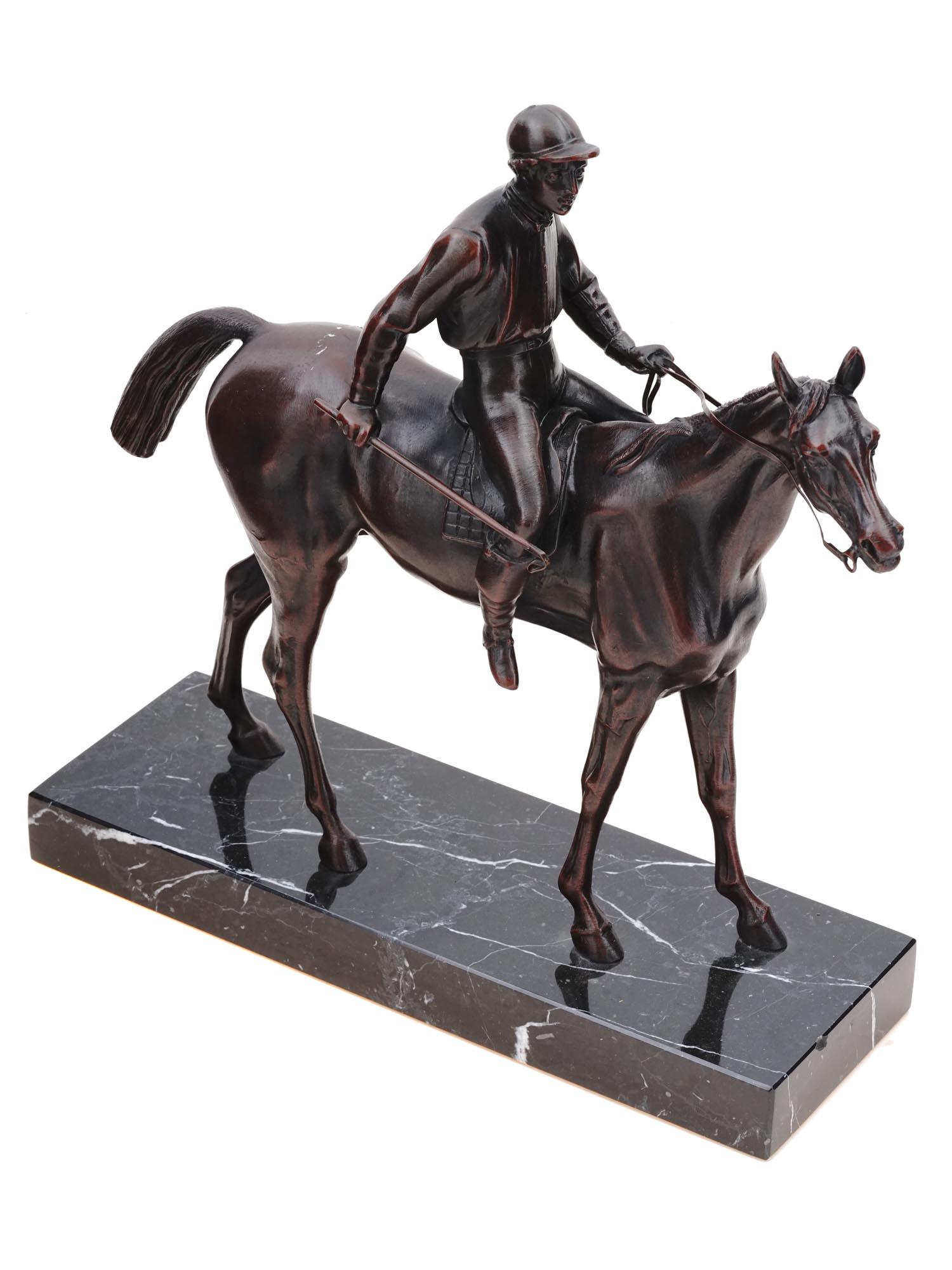 FRENCH BRONZE JOCKEY SCULPTURE AFTER PIERRE JULES (1 of 5)