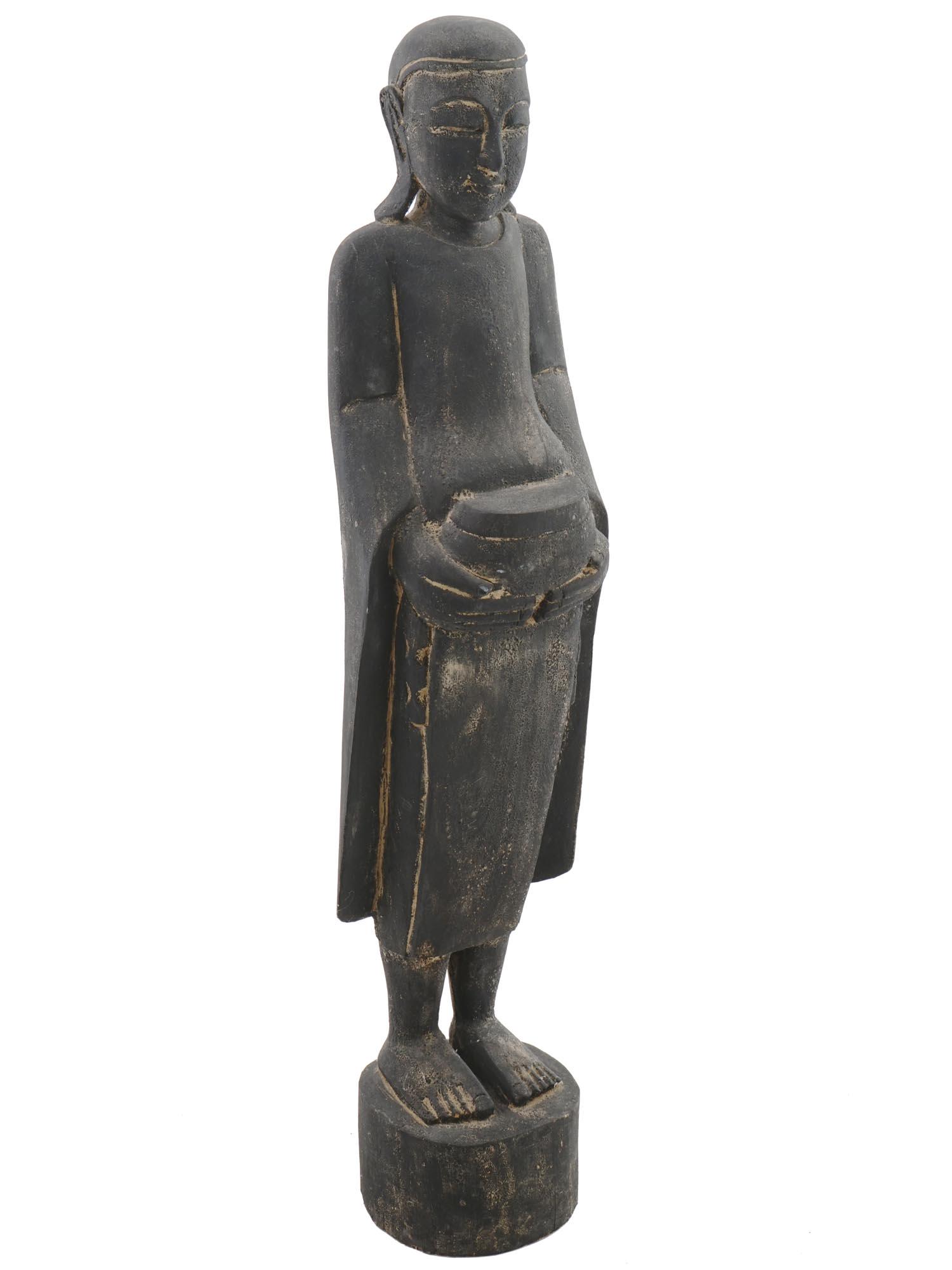 VINTAGE THAI KHMER STYLE WOODEN BUDDHA STATUE (1 of 6)