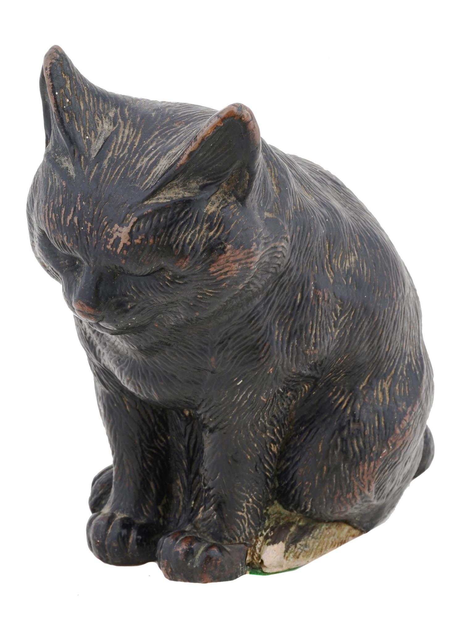 ANTIQUE AMERICAN BRONZE CLAD CAT FIGURAL DOORSTOP (1 of 9)