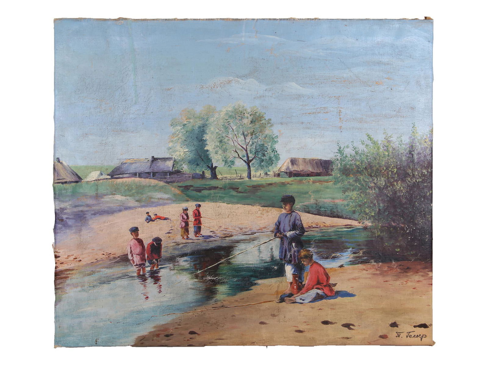 RUSSIAN OIL PAINTING CHILDREN BY PETER GELLER (1 of 5)