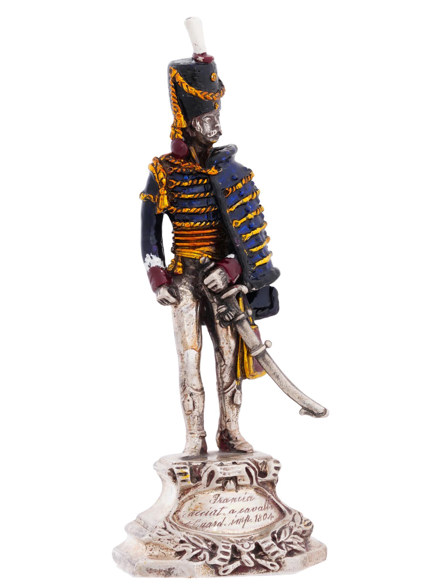 ANTIQUE ITALIAN 800 SILVER ENAMEL MILITARY FIGURE (1 of 11)