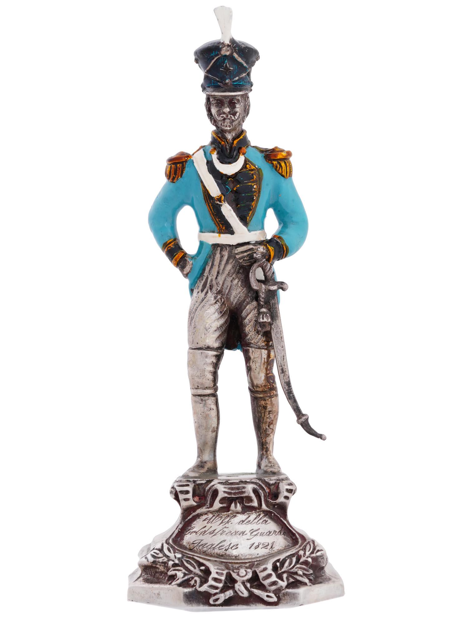 ANTIQUE ITALIAN 800 SILVER ENAMEL MILITARY FIGURE (1 of 9)