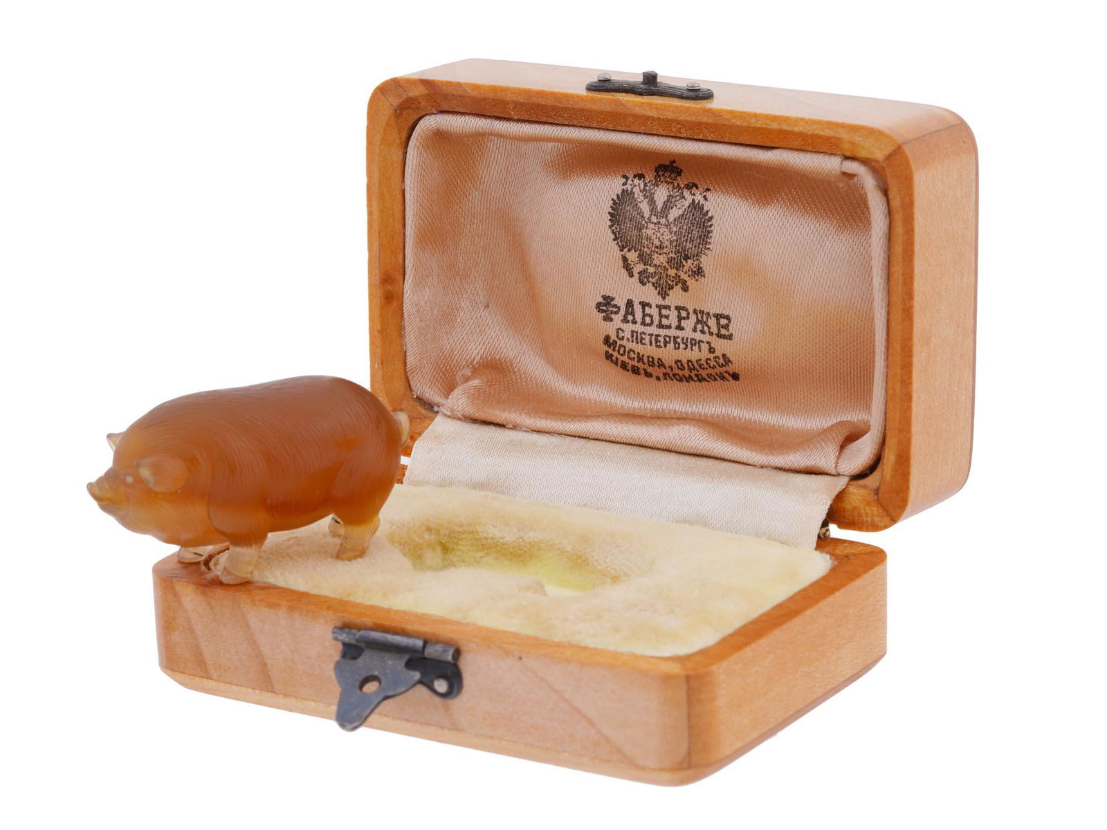 RUSSIAN HAND CARVED AGATE FIGURINE OF A PIG (1 of 9)