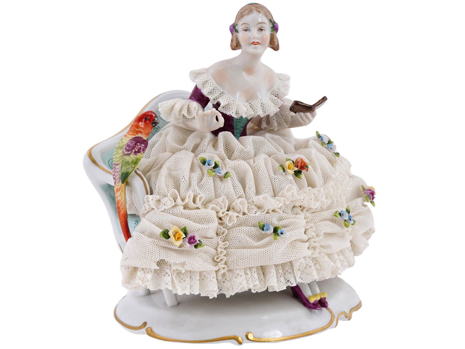 GERMAN UNTERWEISSBACH LACE LADY PORCELAIN FIGURE (1 of 11)
