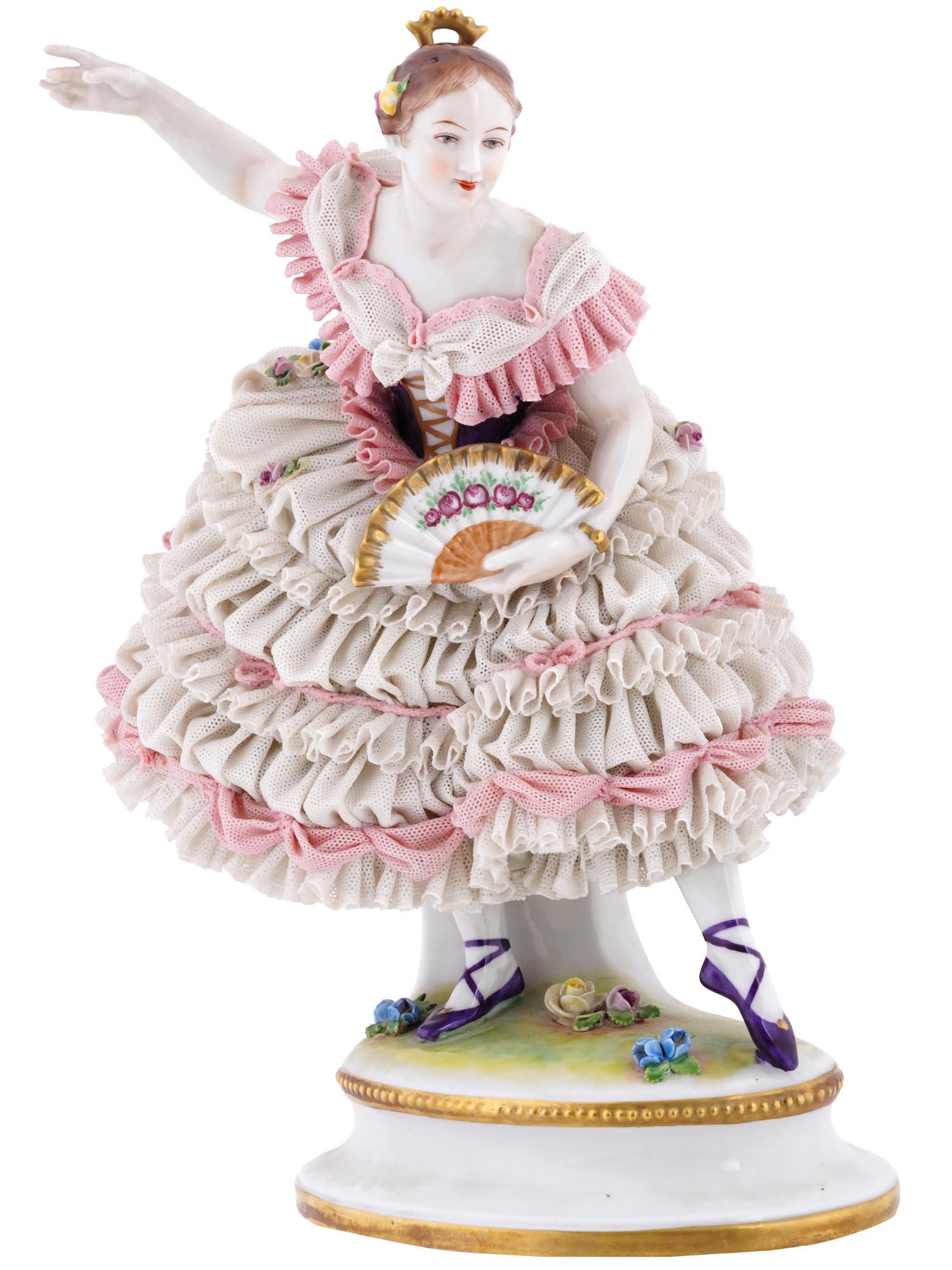 DRESDEN VOLKSTEDT LACE BALLERINA PORCELAIN FIGURE (1 of 12)