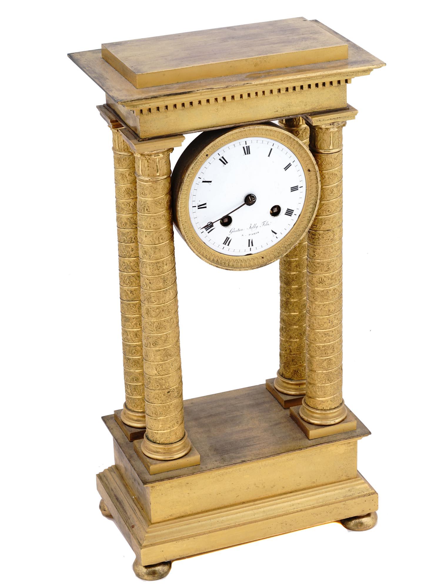 FRENCH EMPIRE GASTON JOLLY ORMOLU MANTEL CLOCK (1 of 7)