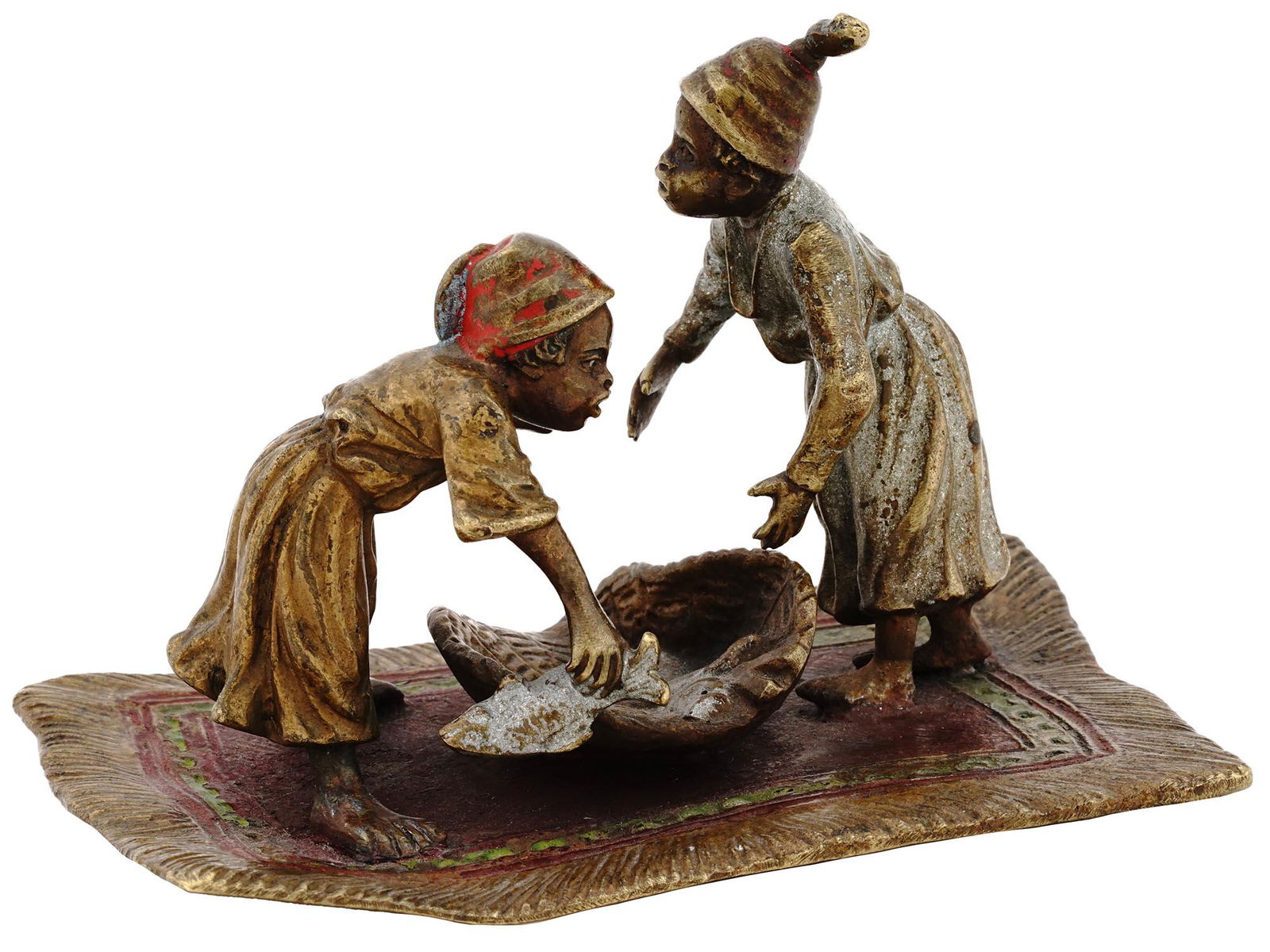 ANTIQUE VIENNA BERGMAN BRONZE FISHER BOYS SCULPTURE (1 of 8)