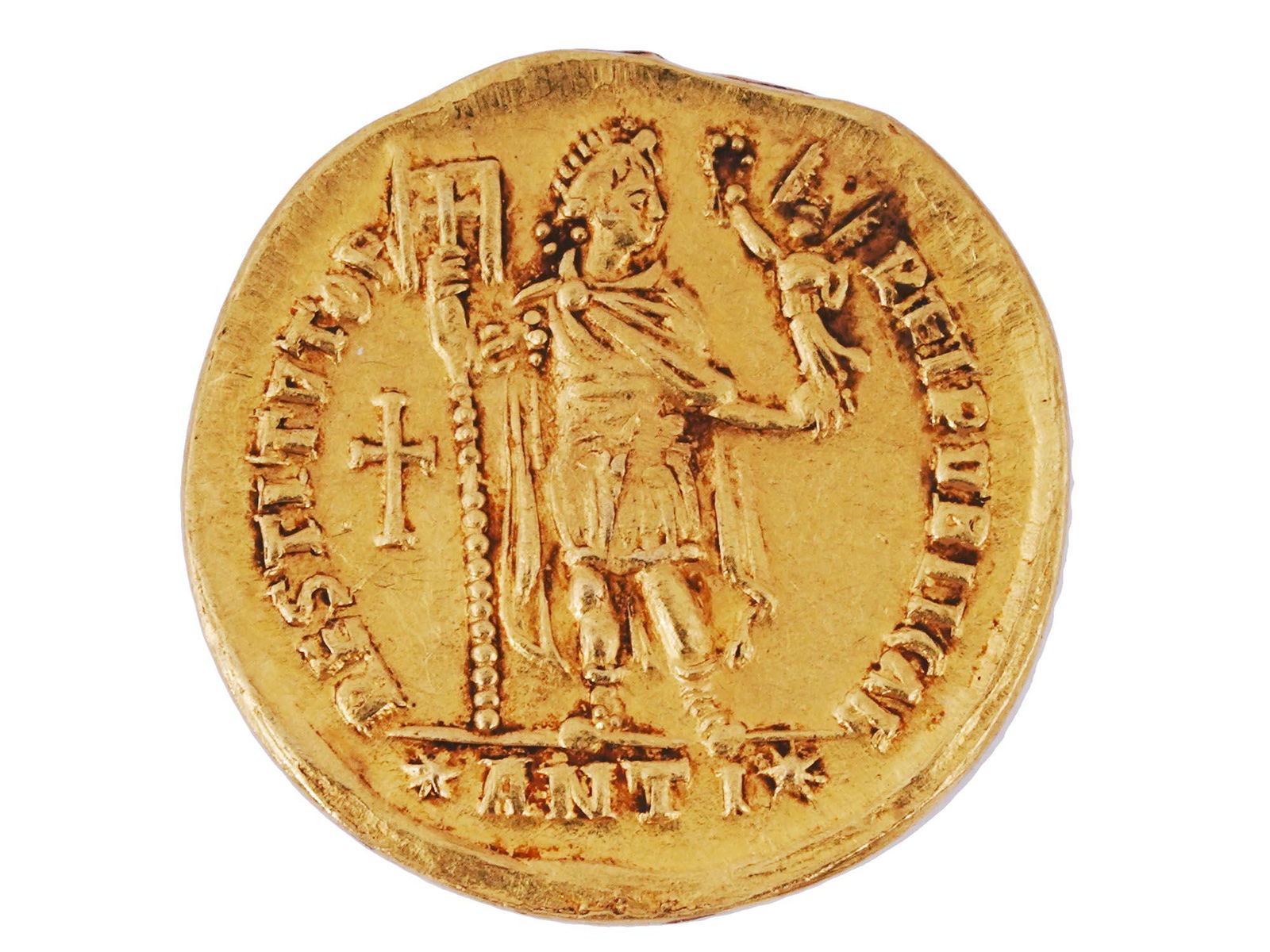 ANCIENT EASTERN ROMAN EMPIRE VALENTINIAN GOLD SOLIDUS COIN (1 of 2)