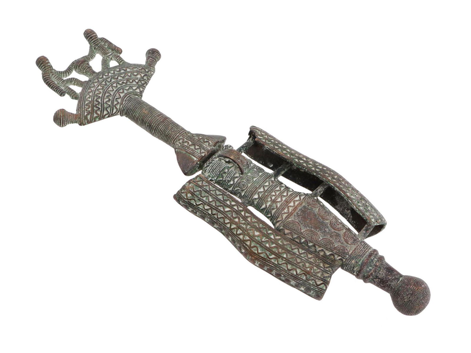 TRADITIONAL AFRICAN BRONZE YORUBA KNIFE FROM NIGERIA (1 of 9)