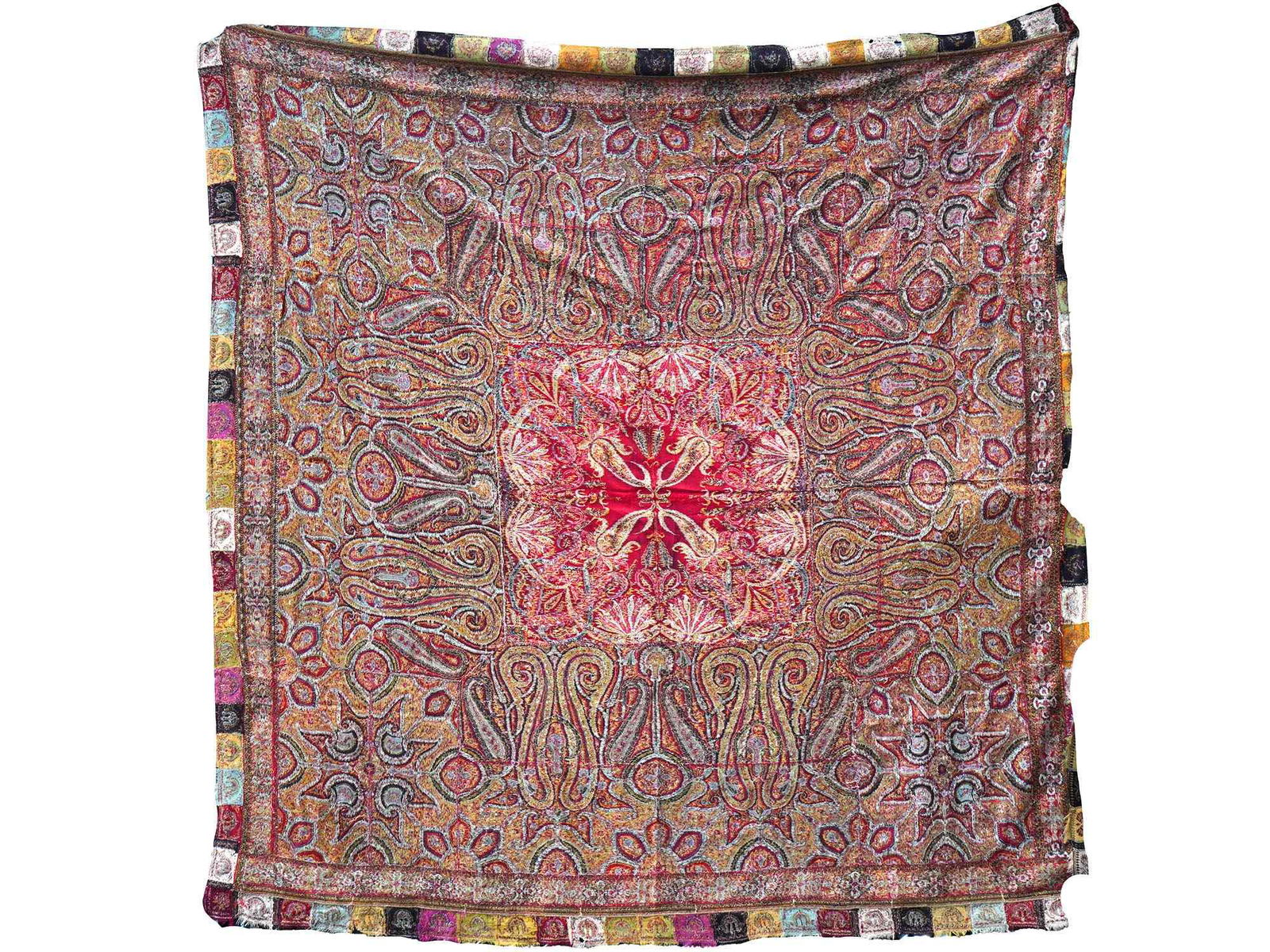 ANTIQUE 19TH C ISLAMIC INDIA KASHMIR SHAWL TEXTILE (1 of 7)