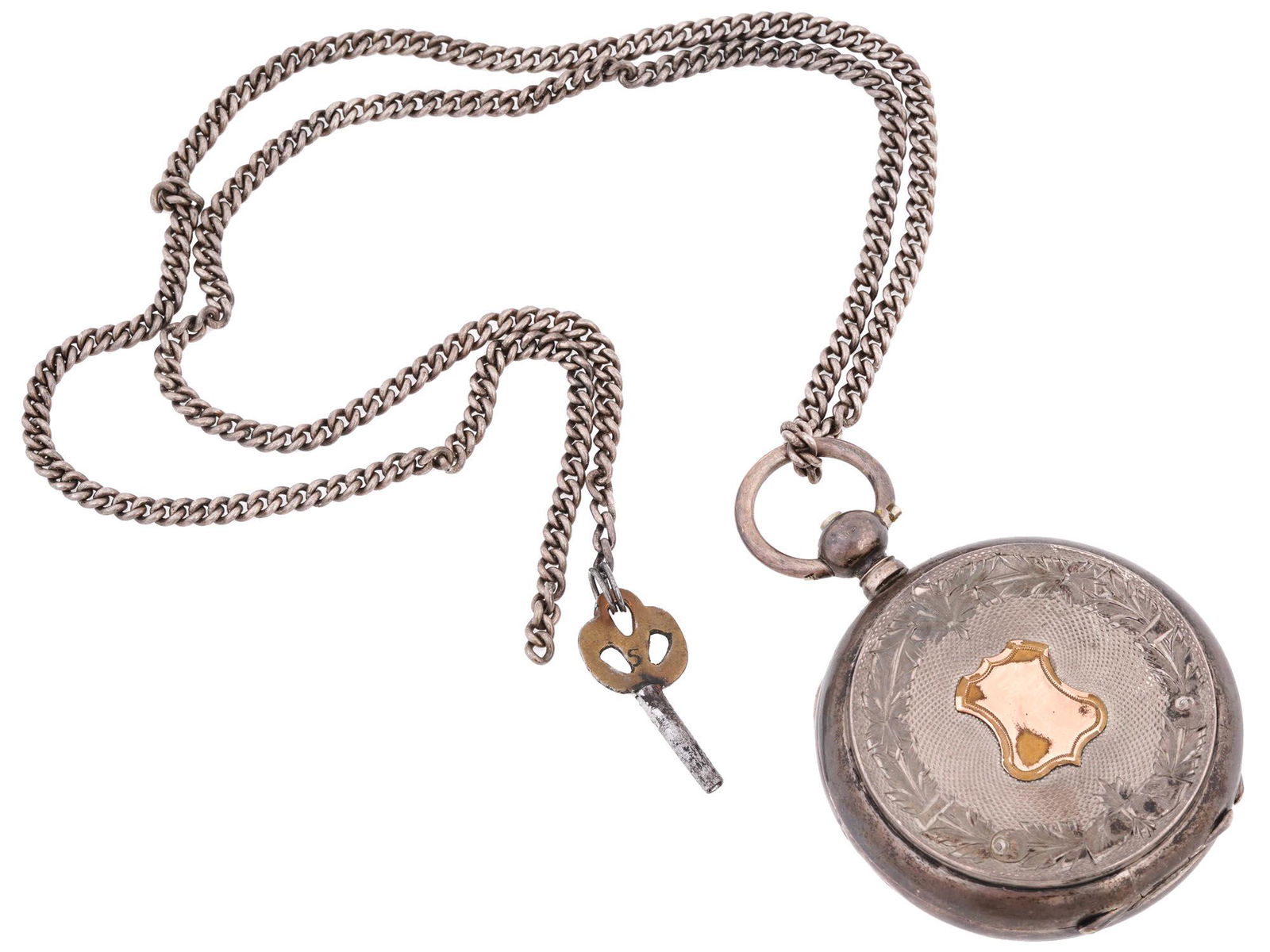 ANTIQUE G. BOREL HUGUENIN NEUCHATEL SILVER POCKET WATCH (1 of 11)