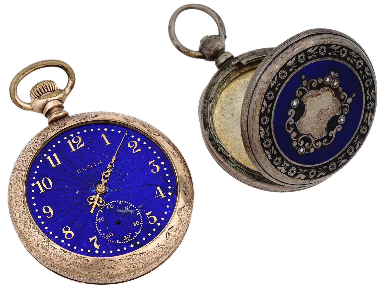 ANTIQUE ELGIN GUILLOCHE GOLD FILLED POCKET WATCH (1 of 11)