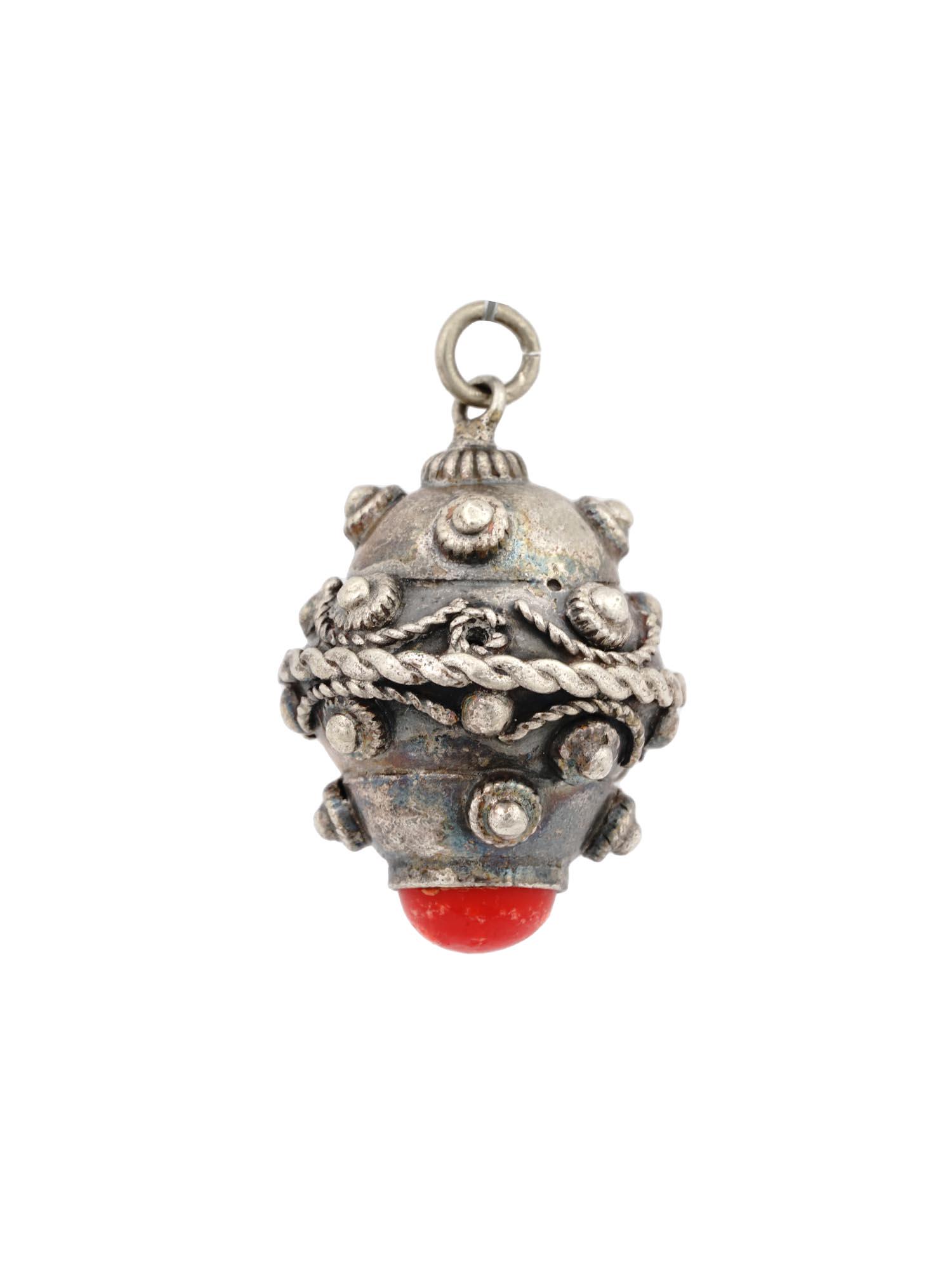 VICTORIAN SILVER ETRUSCAN PERUZZI FOB CHARM PENDANT (1 of 7)