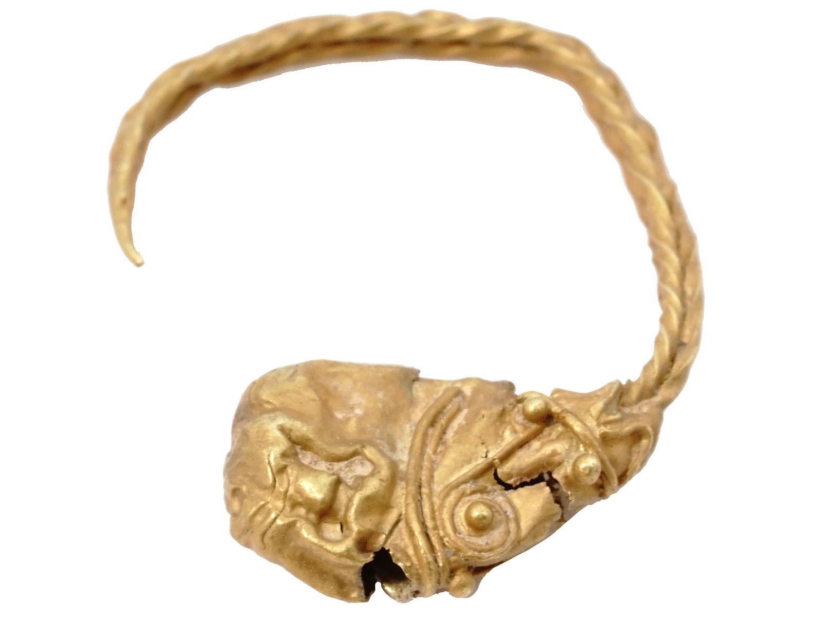 ANCIENT IMPERIAL ROMAN CURVED GOLD LOOSE EARRING (1 of 3)