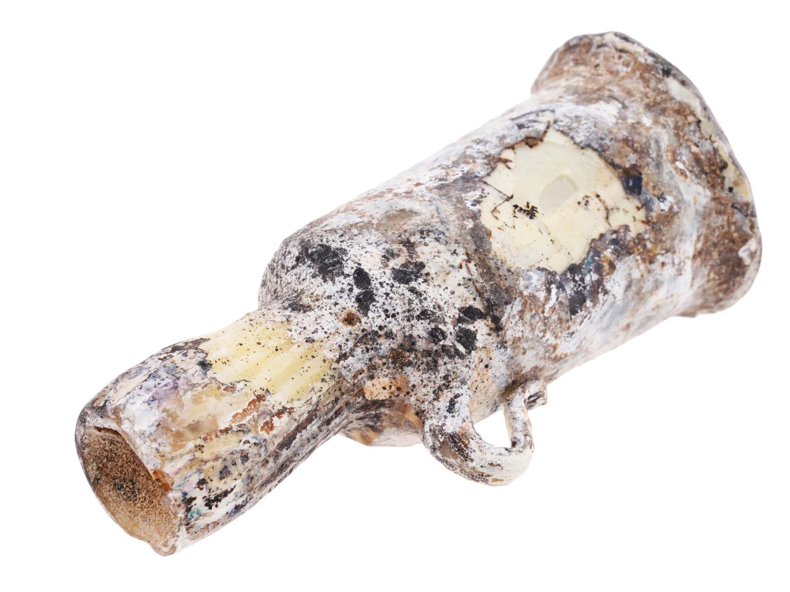 LATE ROMAN EMPIRE 4TH C AD GLASS MEDICINE BOTTLE (1 of 6)