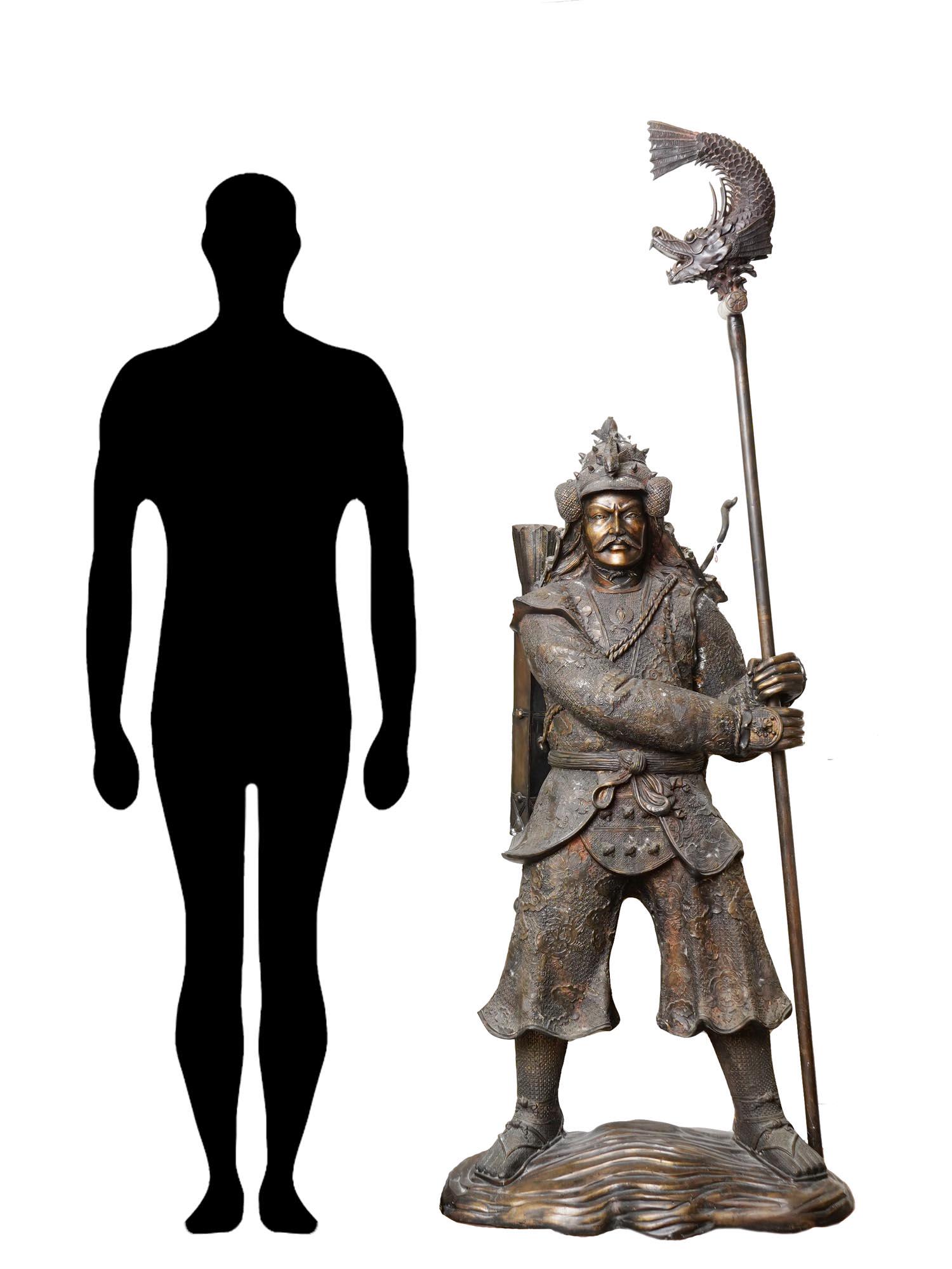 LARGE JAPANESE BRONZE SCULPTURE OF WATER WARRIOR (1 of 12)