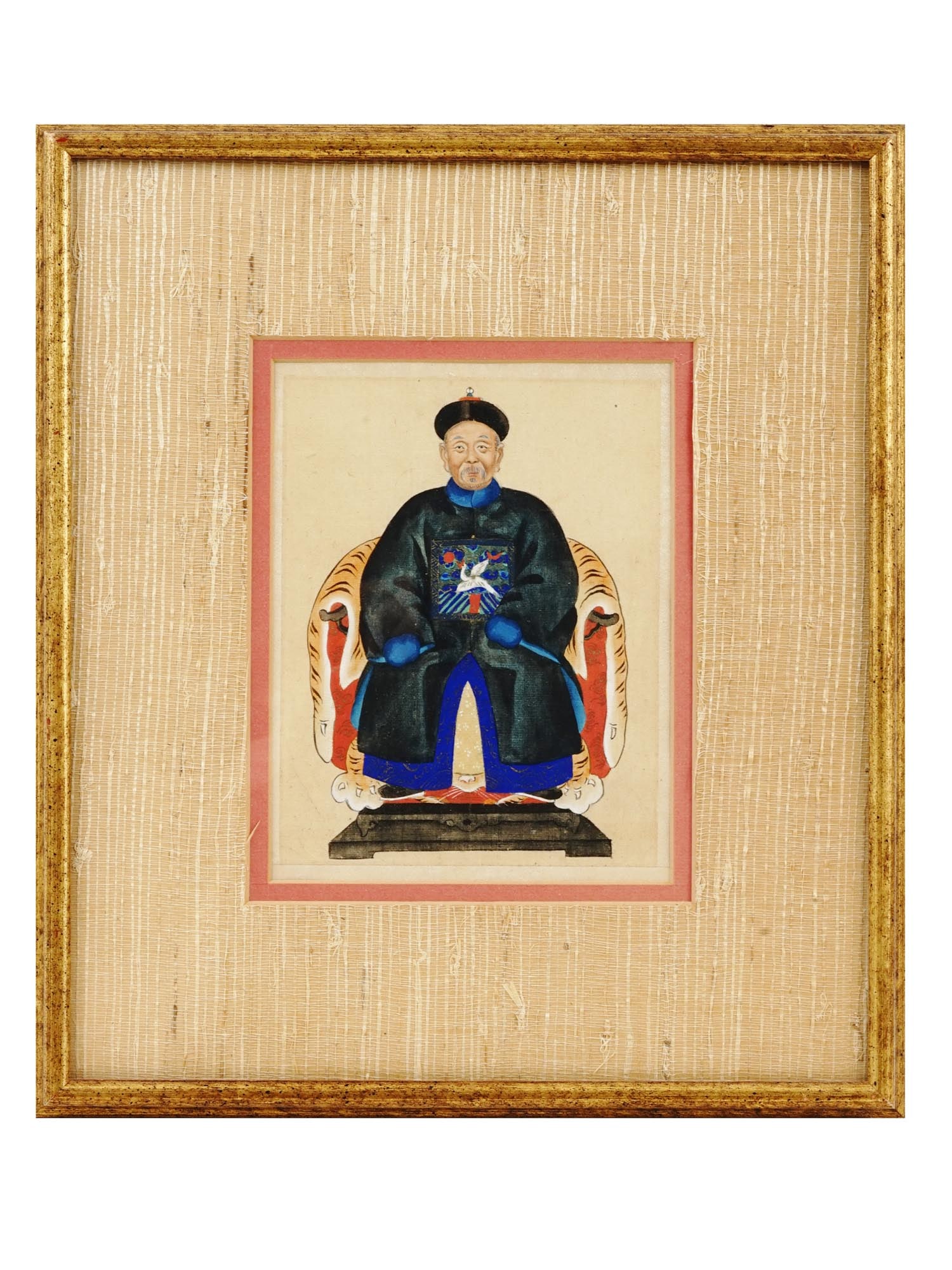 CHINESE PORTRAIT OF EMPEROR WATERCOLOR PAINTING (1 of 3)
