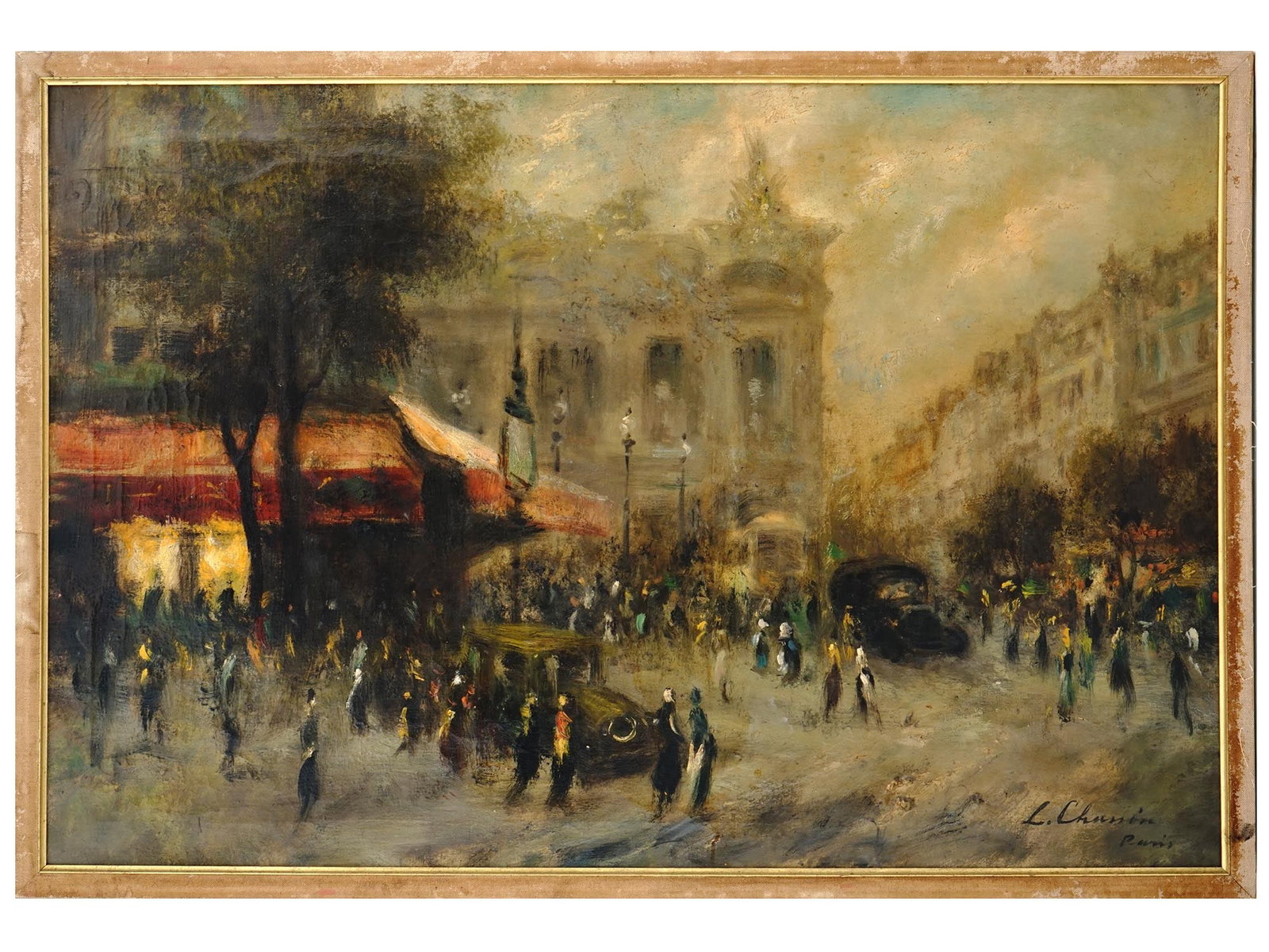 IMPRESSIONIST VIEW OF PARIS PAINTING BY L. CHANIN (1 of 4)