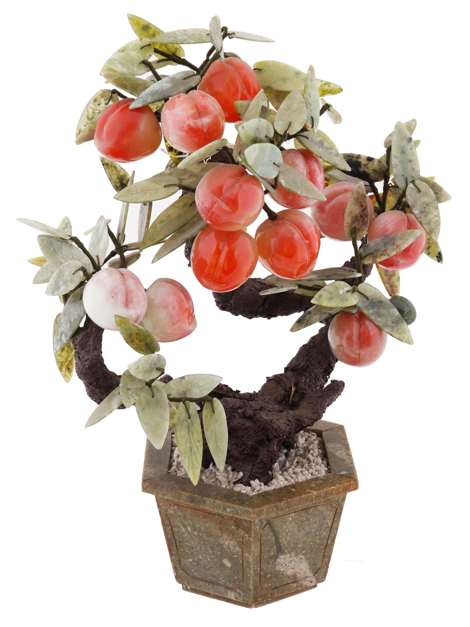 CHINESE HAND CARVED JADE BONSAI TREE DECORATION (1 of 7)