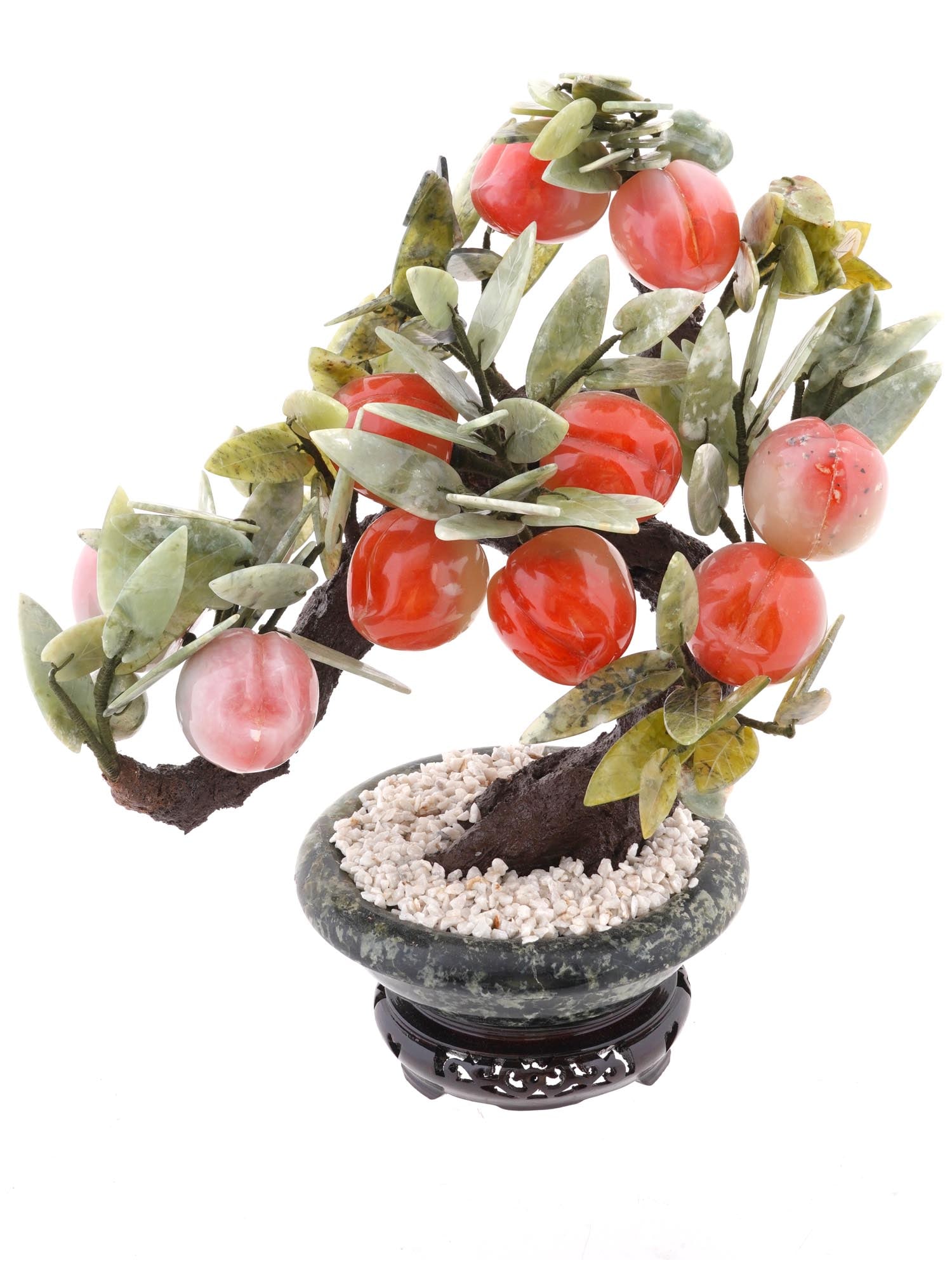 CHINESE HAND CARVED JADE BONSAI TREE DECORATION (1 of 8)