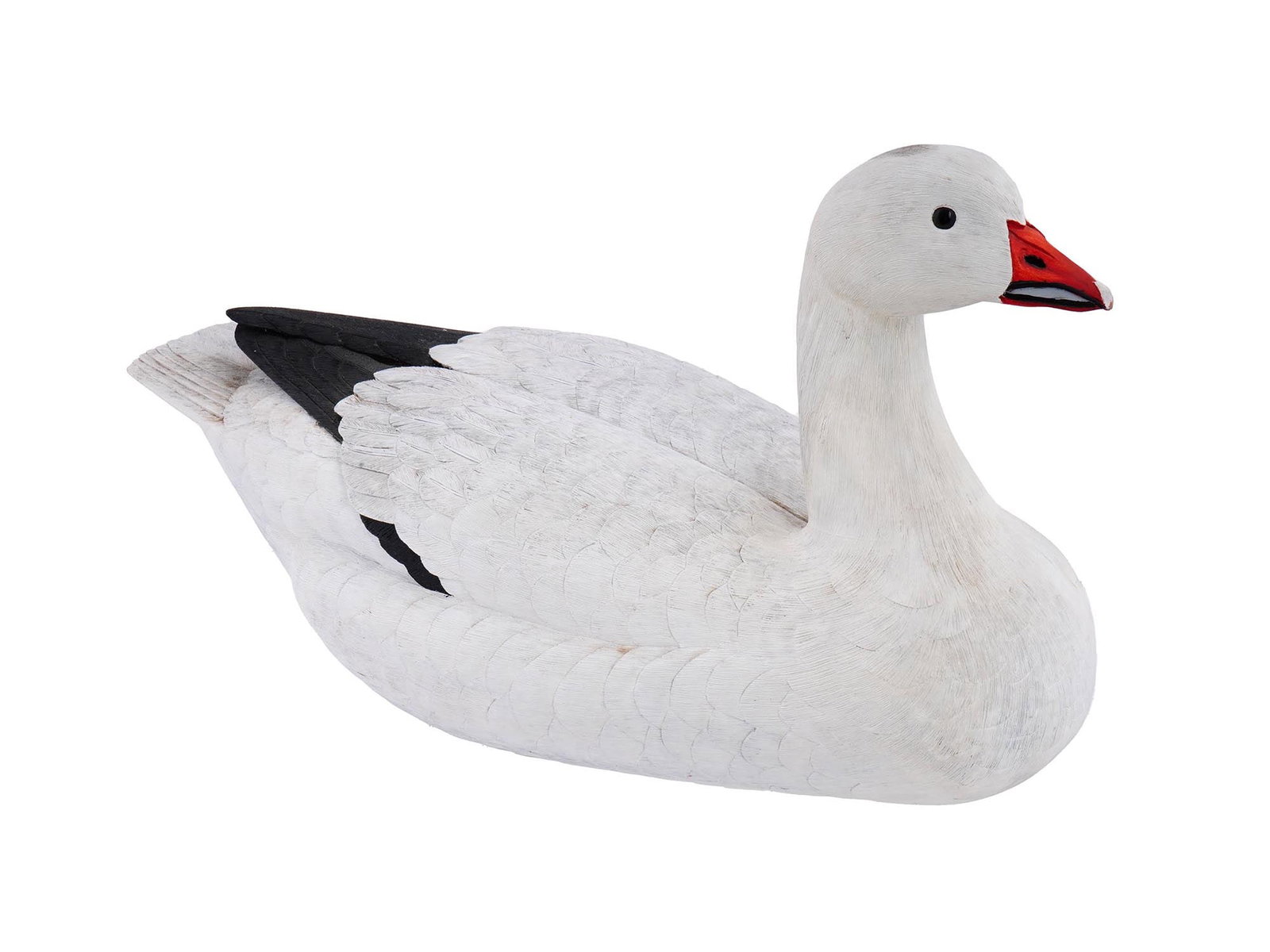 SNOW GOOSE HAND PAINTED WOOD FIGURINE BY MAIORANO (1 of 10)