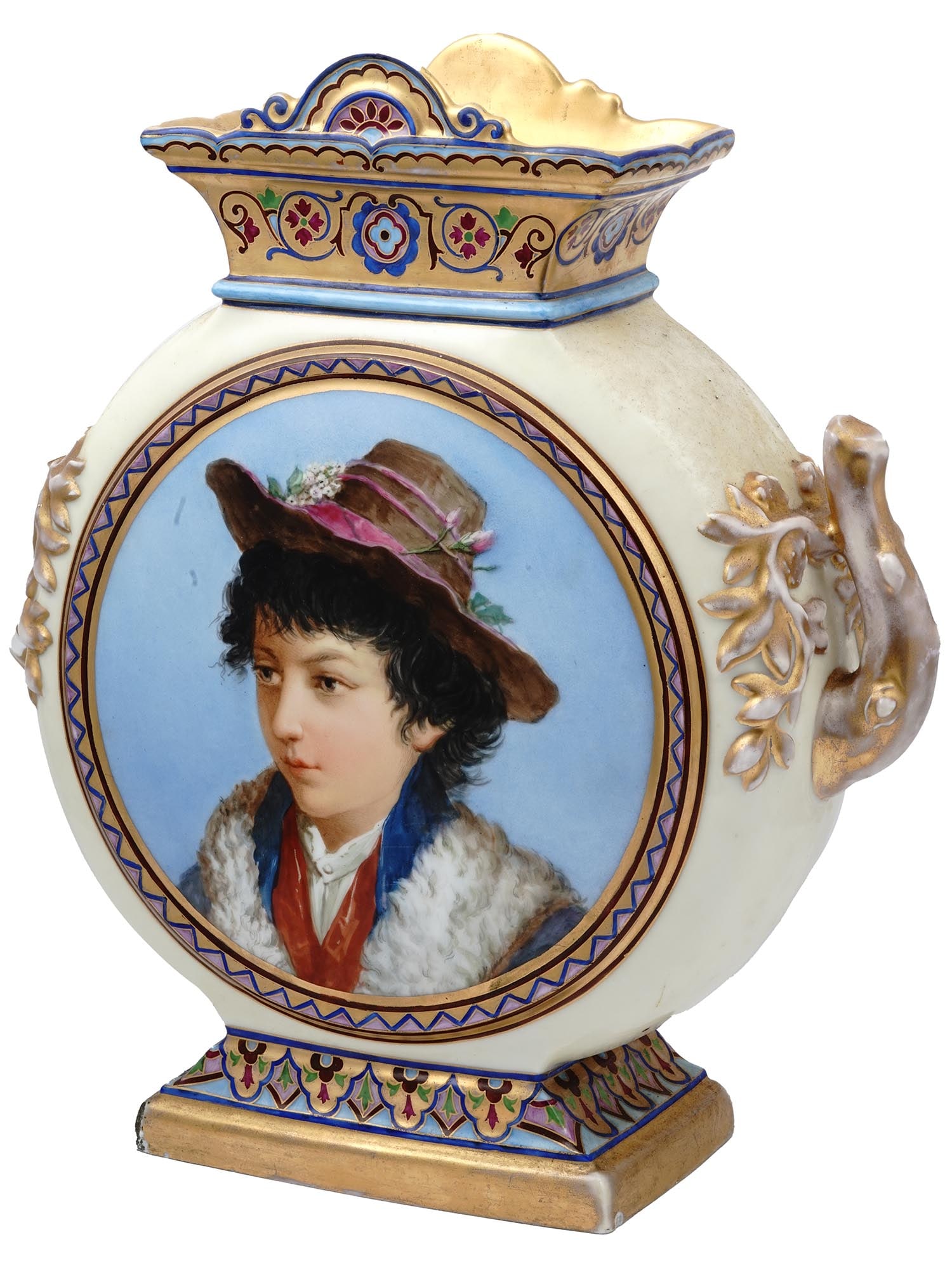 LARGE ANTIQUE 19TH C NEOCLASSICAL PORCELAIN VASE (1 of 9)