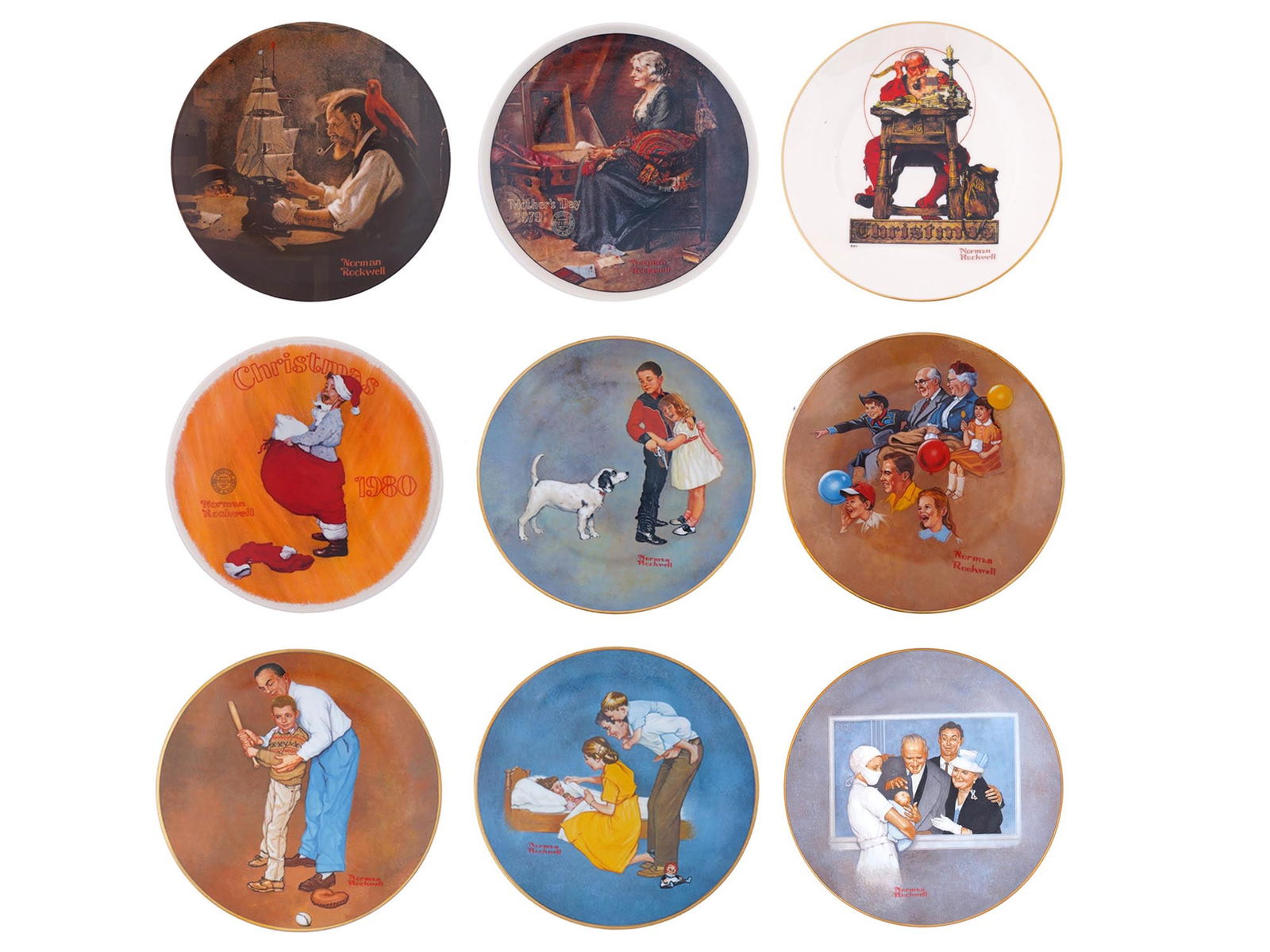 VINTAGE AMERICAN PORCELAIN PLATES BY NORMAN ROCKWELL (1 of 11)