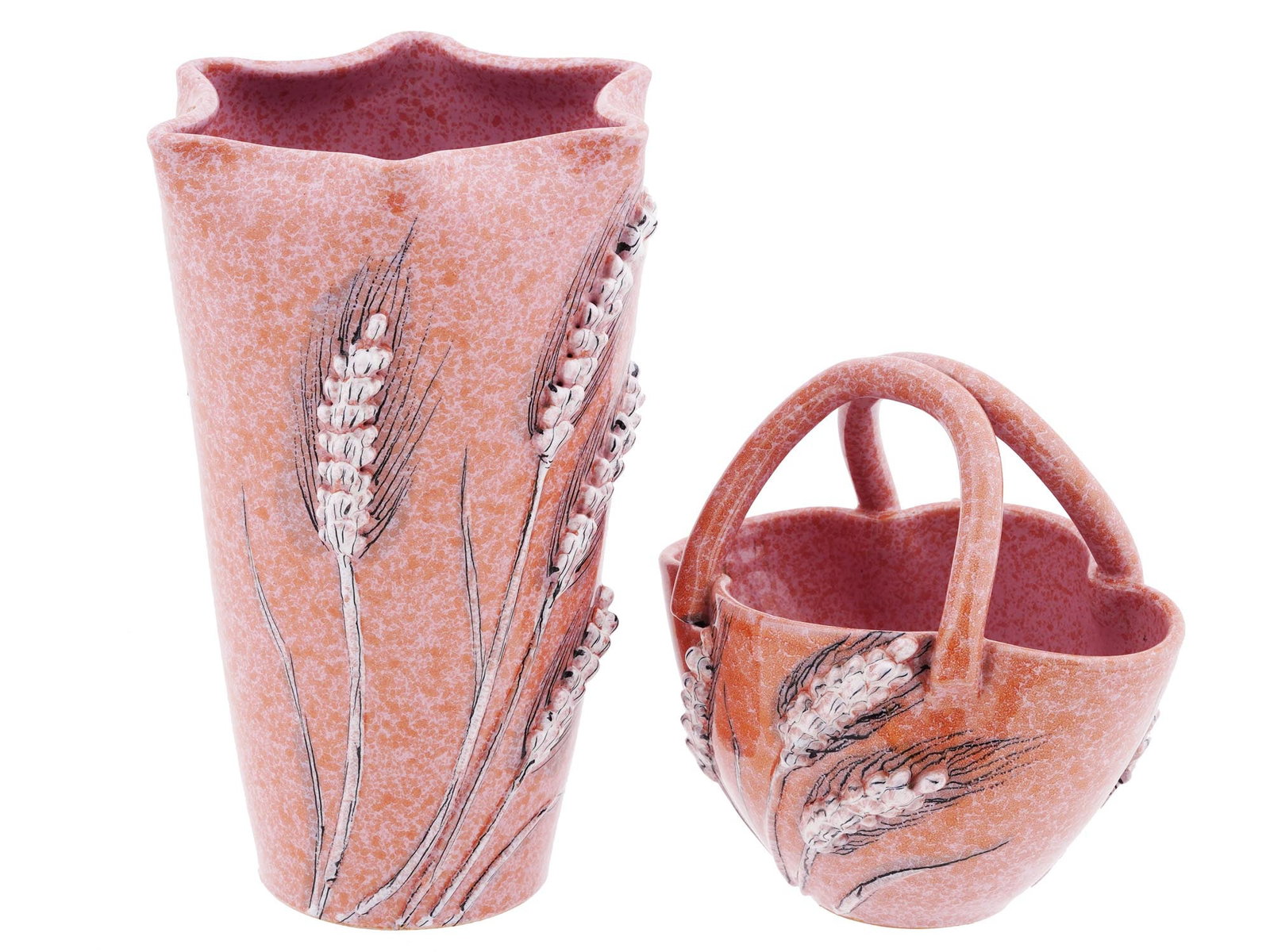 ROYAL CROWN E AND R ITALY CERAMIC VASE AND BASKET (1 of 4)