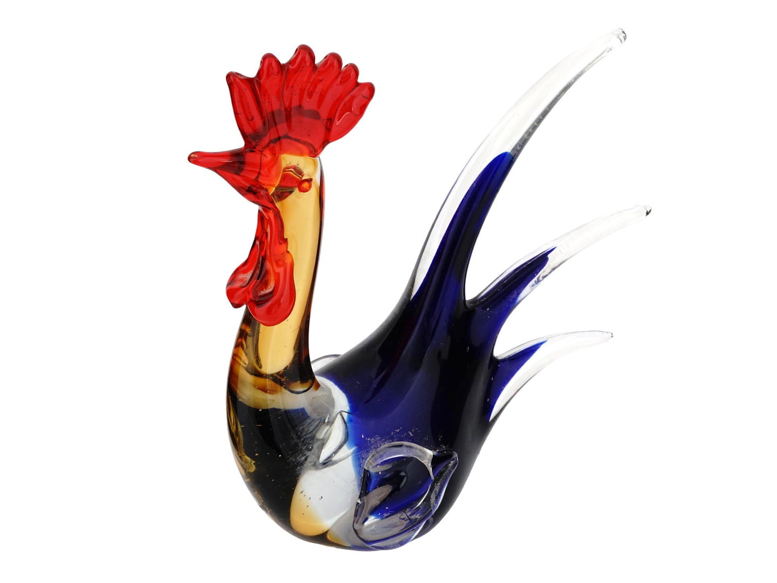 MODERN ITALIAN MURANO ART GLASS ROOSTER SCULPTURE (1 of 6)