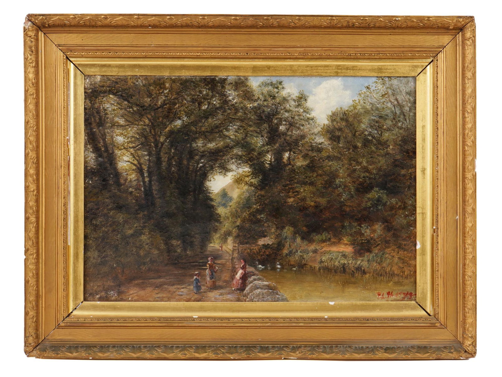 ANTIQUE LANDSCAPE PAINTING BY HERMANN HERZOG (1 of 9)