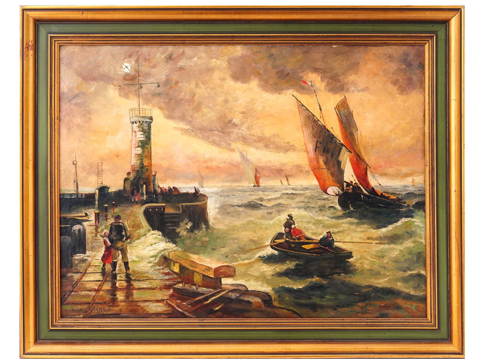 EMILE VAN DAMME SYLVA BELGIAN SEASCAPE OIL PAINTING (1 of 7)