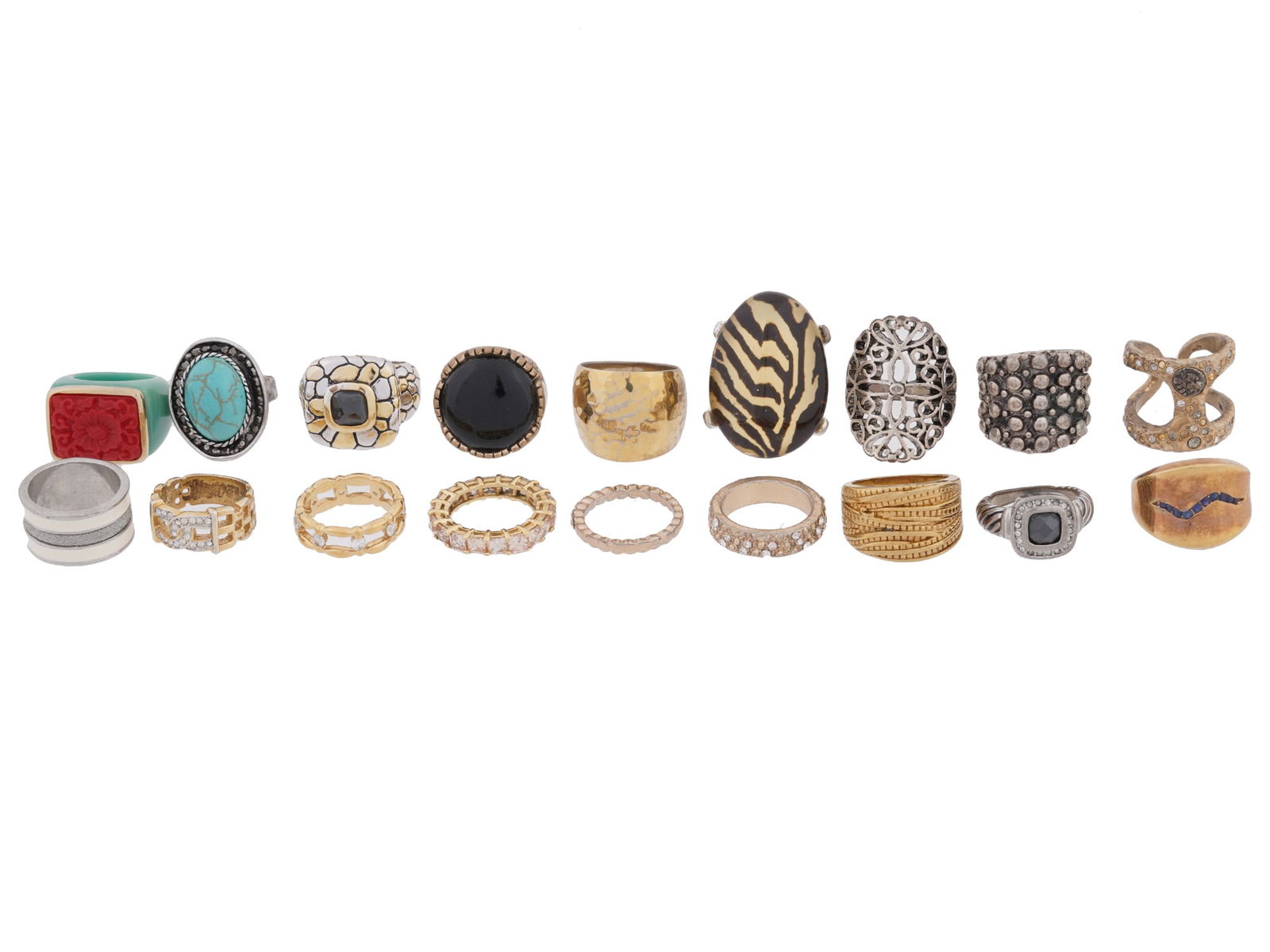 COLLECTION OF 18 VINTAGE COCKTAIL RINGS (1 of 11)