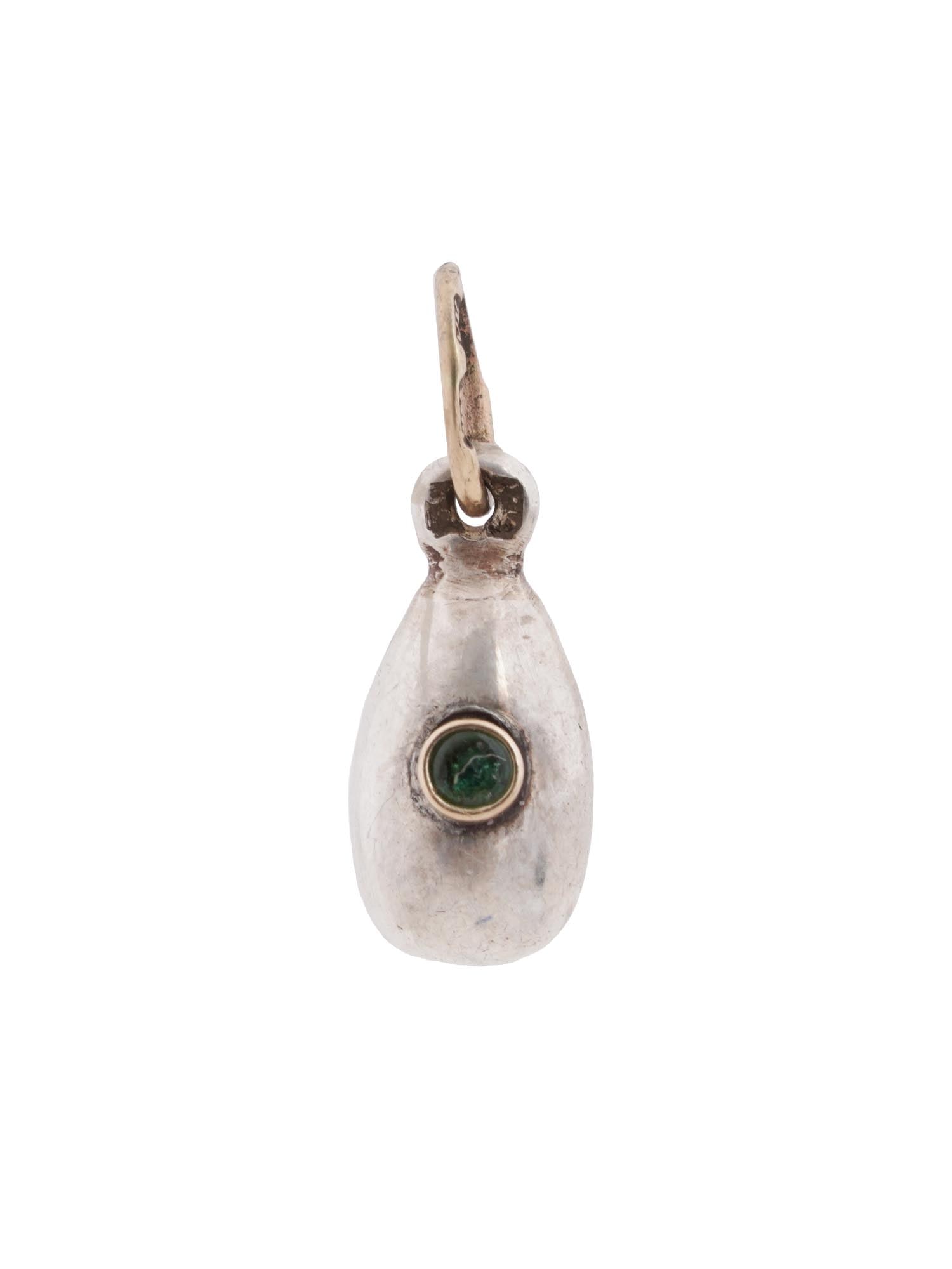 RUSSIAN 56 GOLD SILVER AND EMERALD EGG PENDANT (1 of 5)